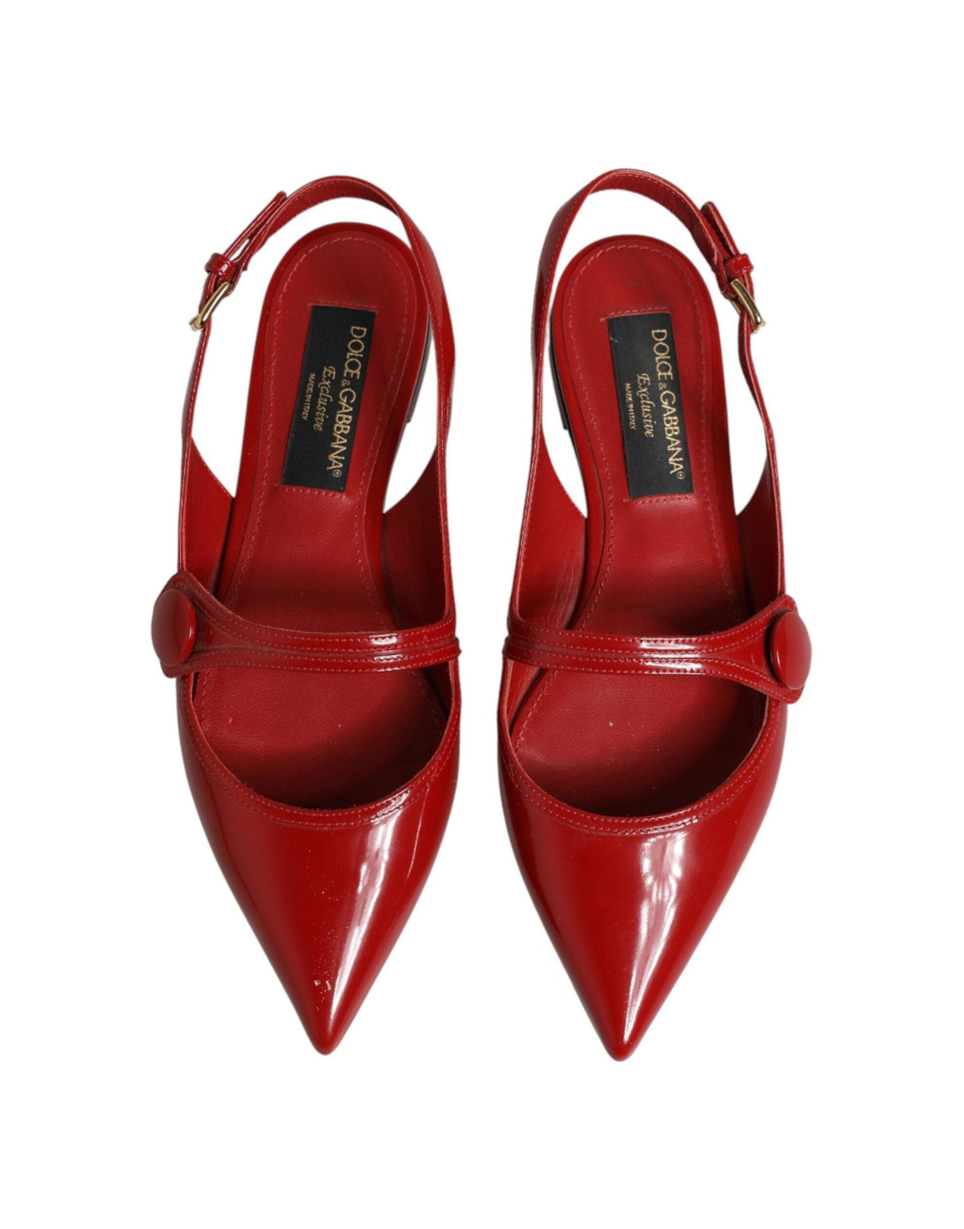Dolce & Gabbana Patent Leather Slingback Flat — Red, view 3