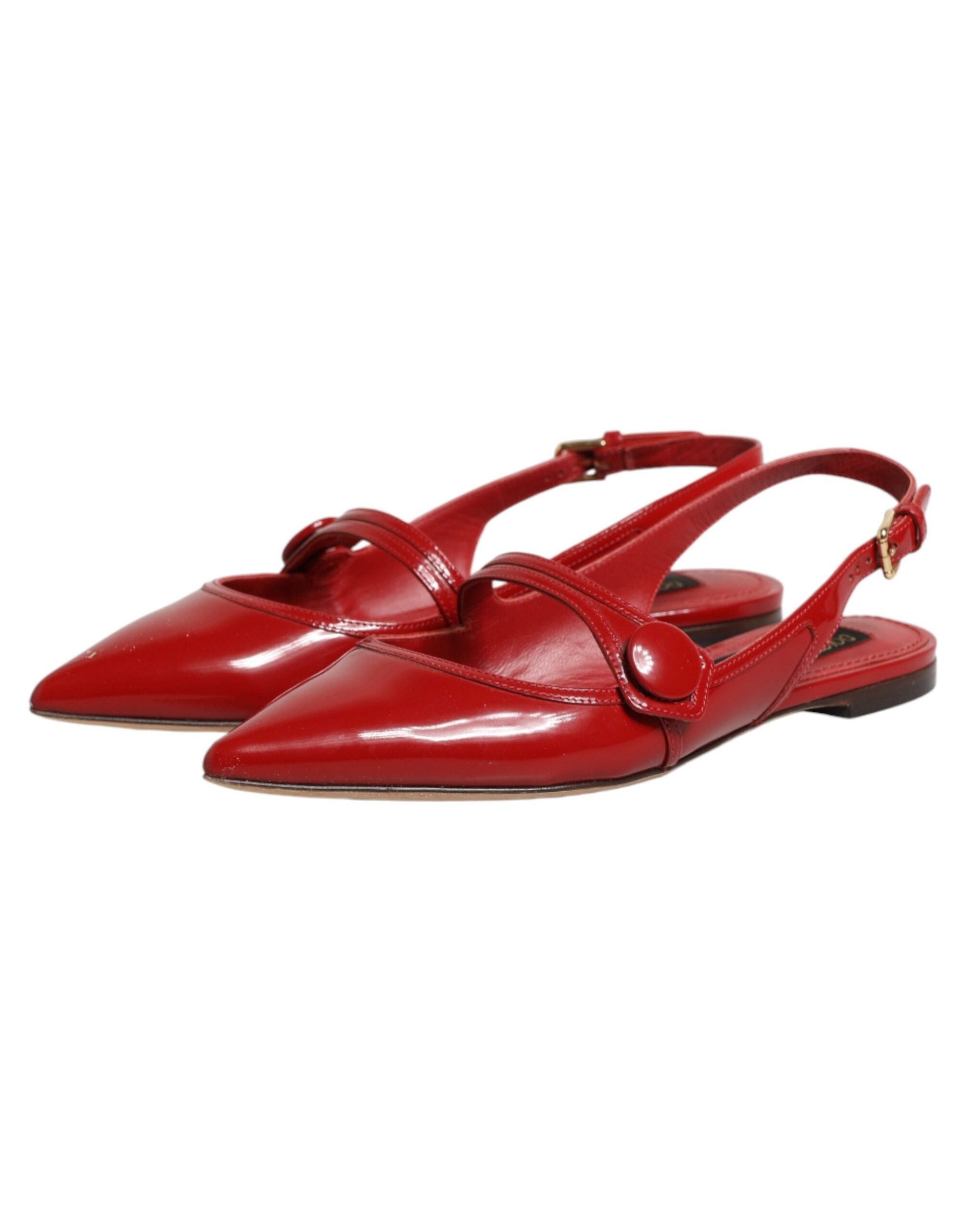 Dolce & Gabbana Patent Leather Slingback Flat — Red, view 4