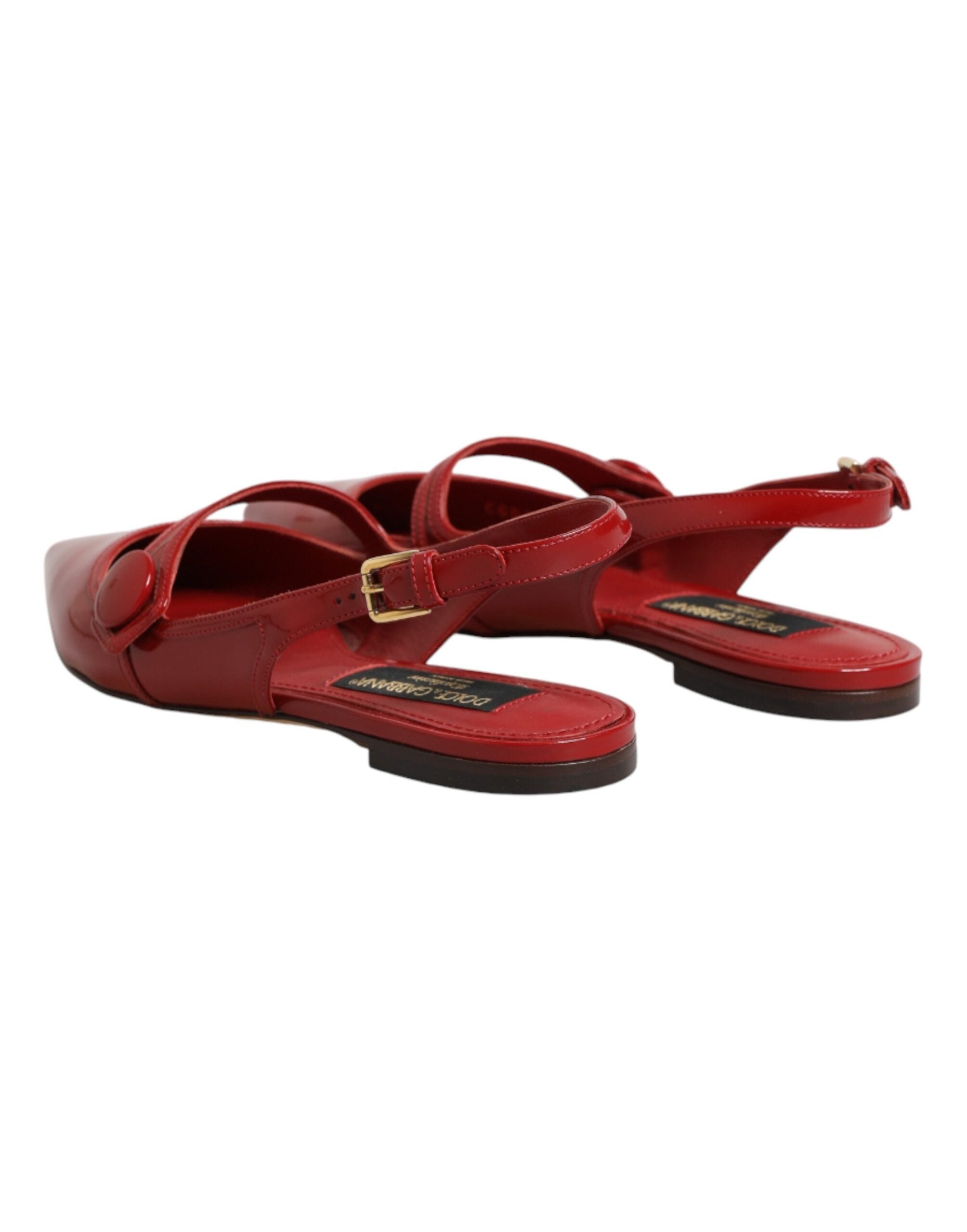 Dolce & Gabbana Patent Leather Slingback Flat — Red, view 5
