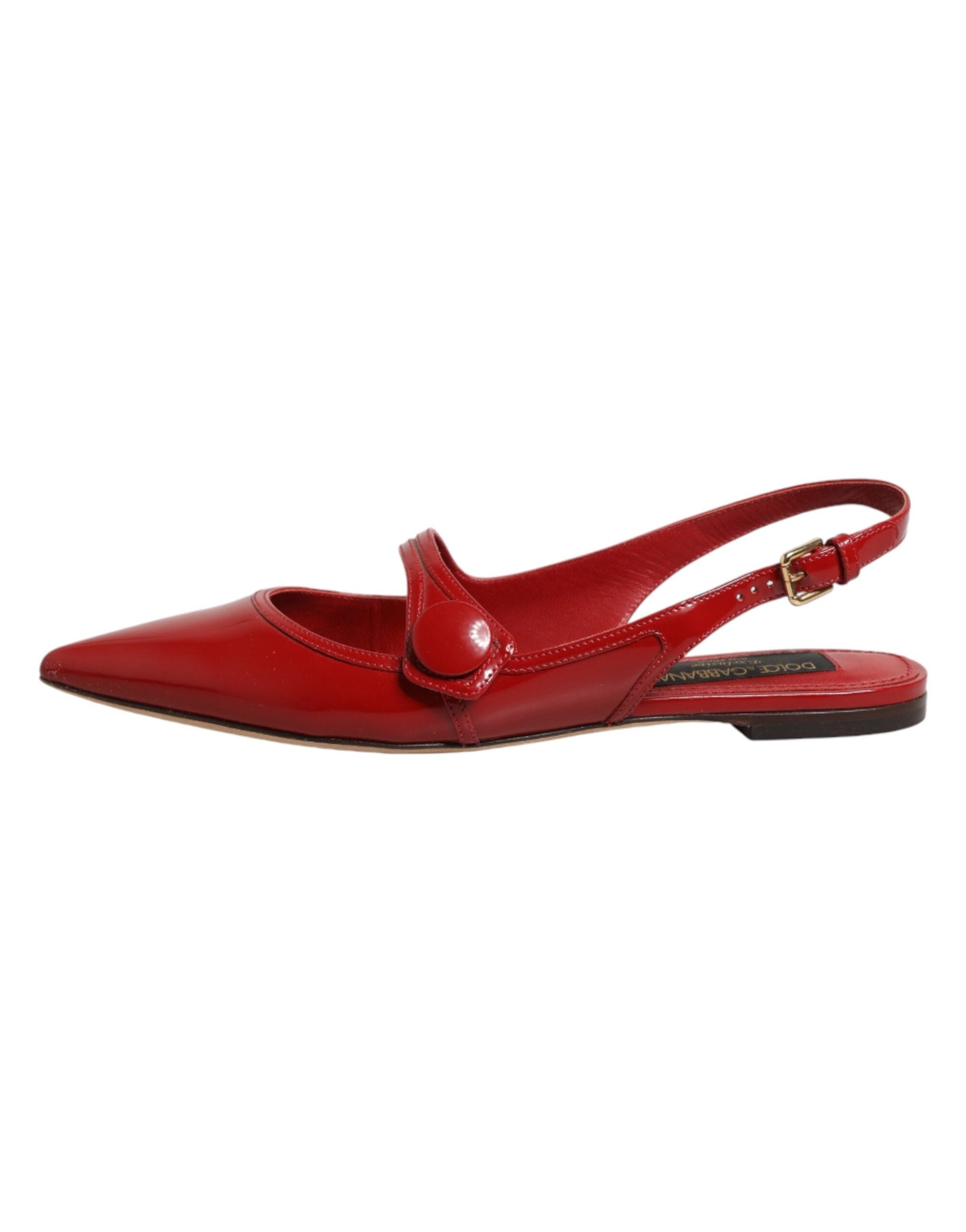 Dolce & Gabbana Patent Leather Slingback Flat — Red, view 6