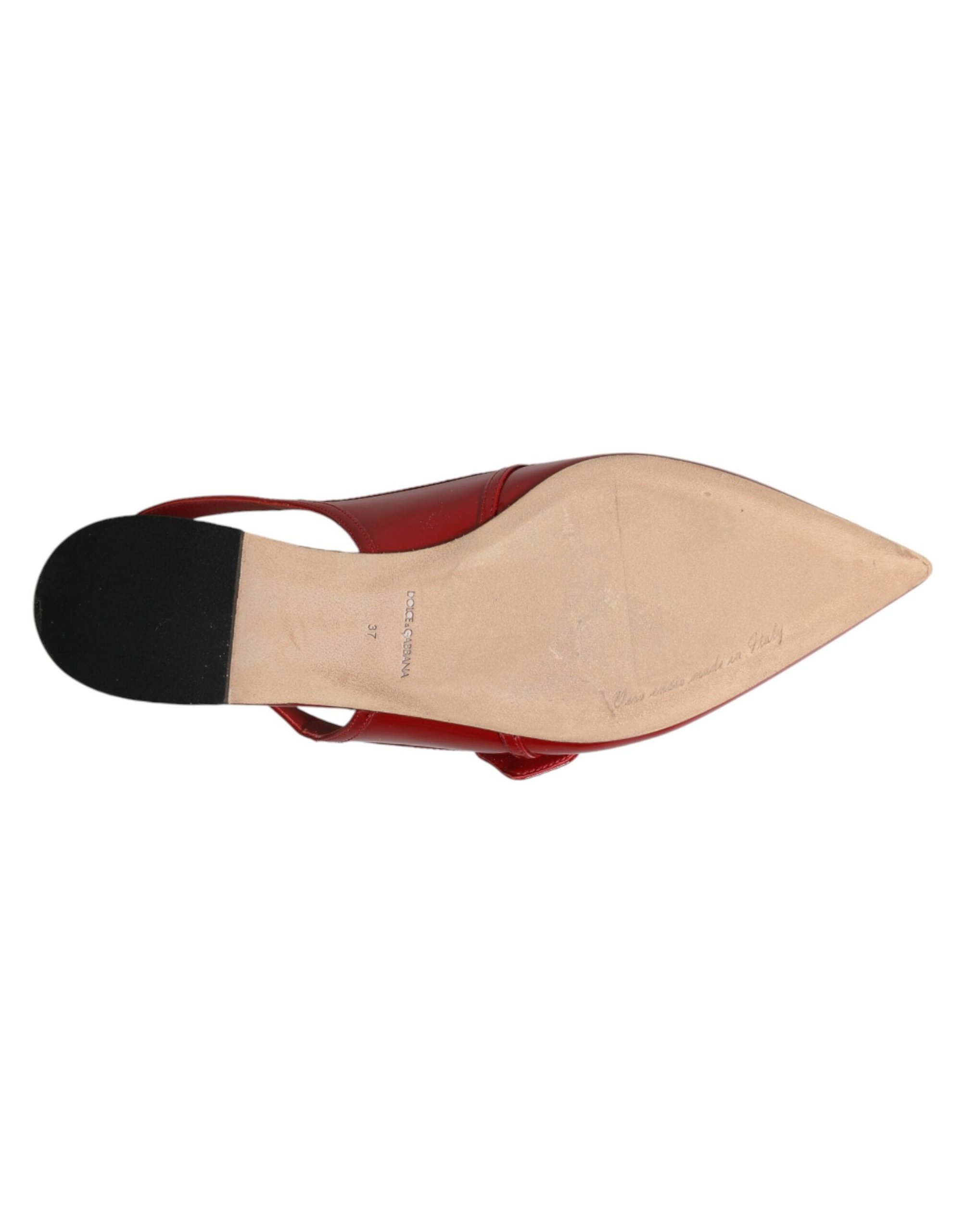 Dolce & Gabbana Patent Leather Slingback Flat — Red, view 8