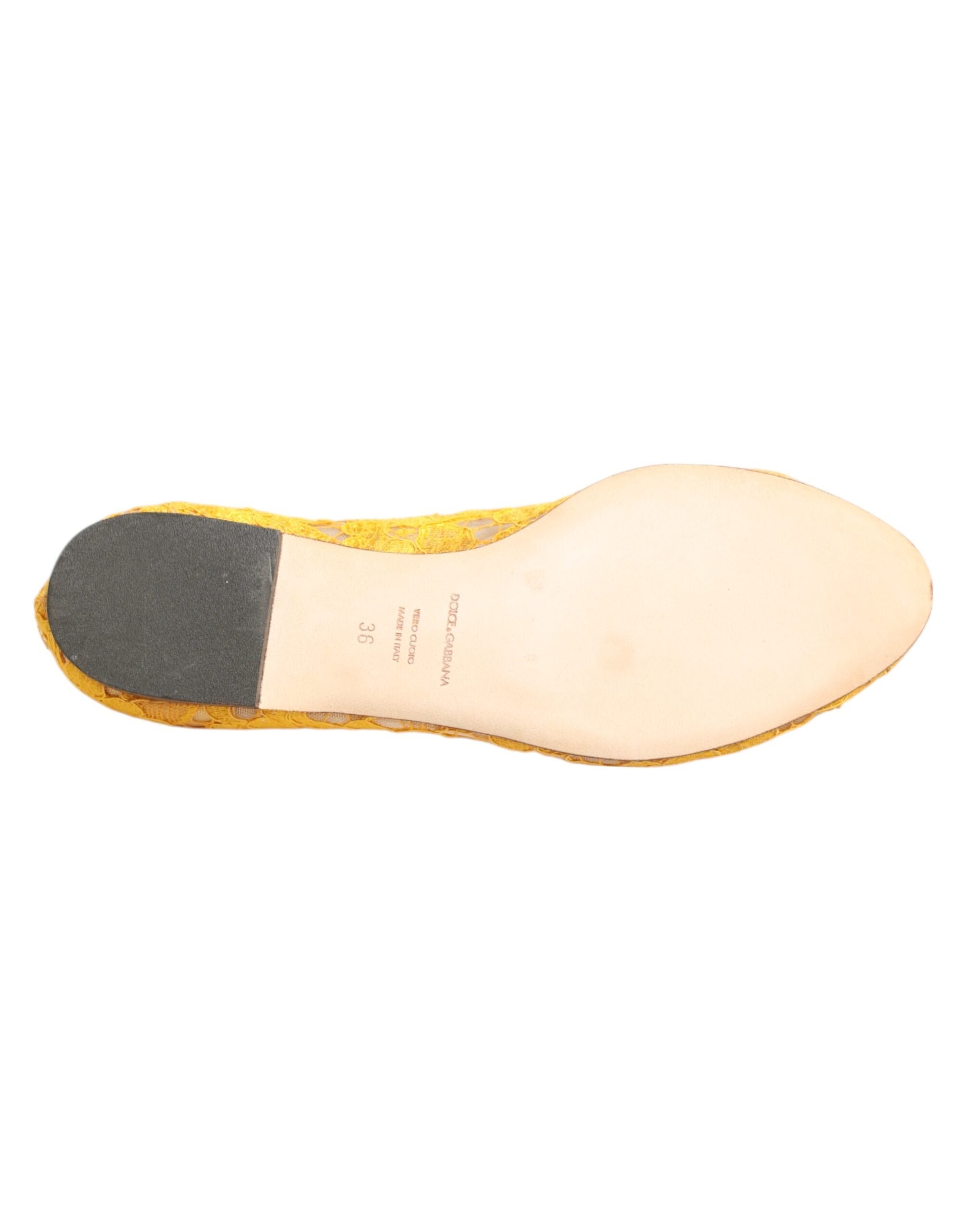 Dolce & Gabbana Vally Flat — Yellow, view 8