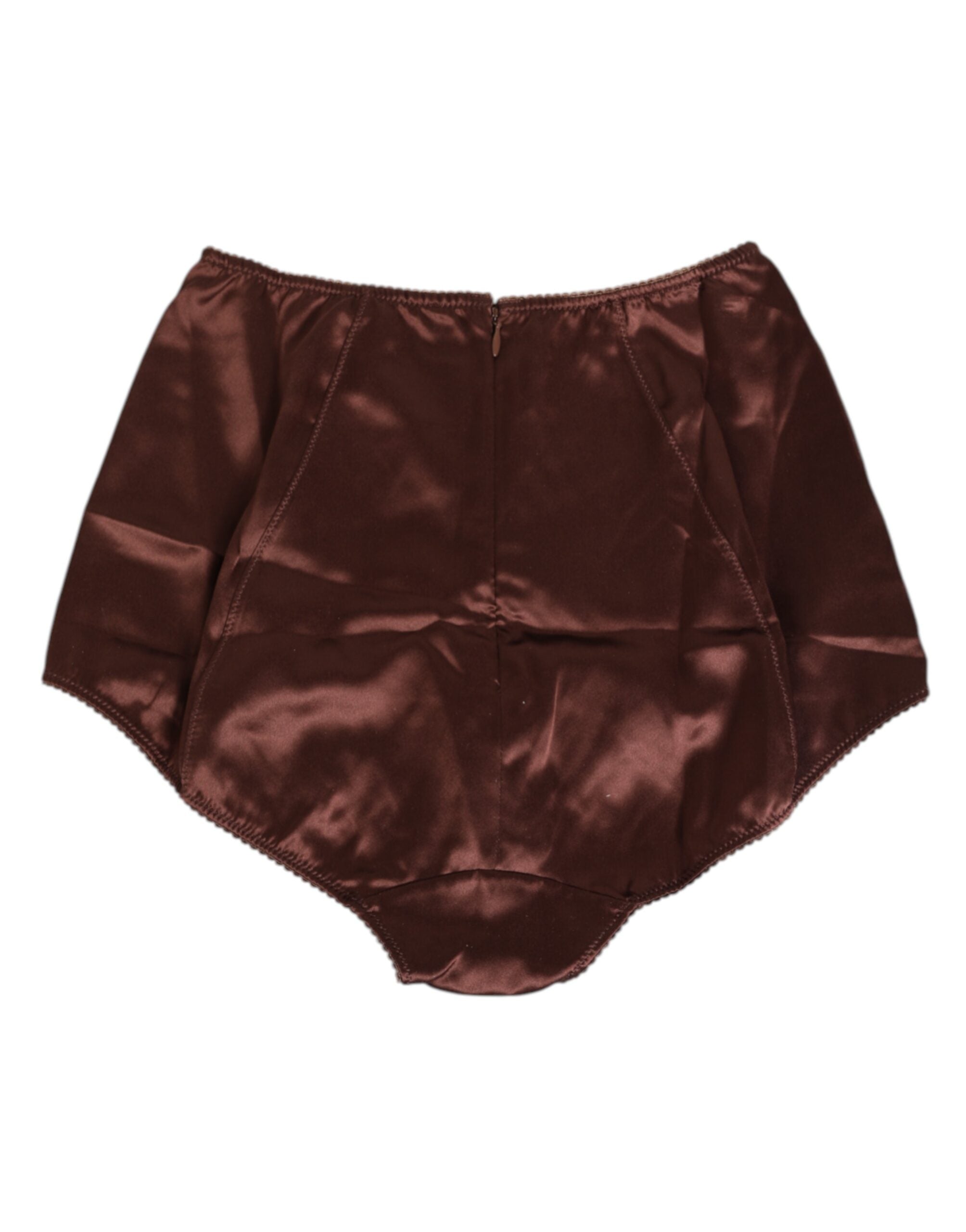 Dolce & Gabbana Silk Stretch High-Waist Girdle — Brown, view 5