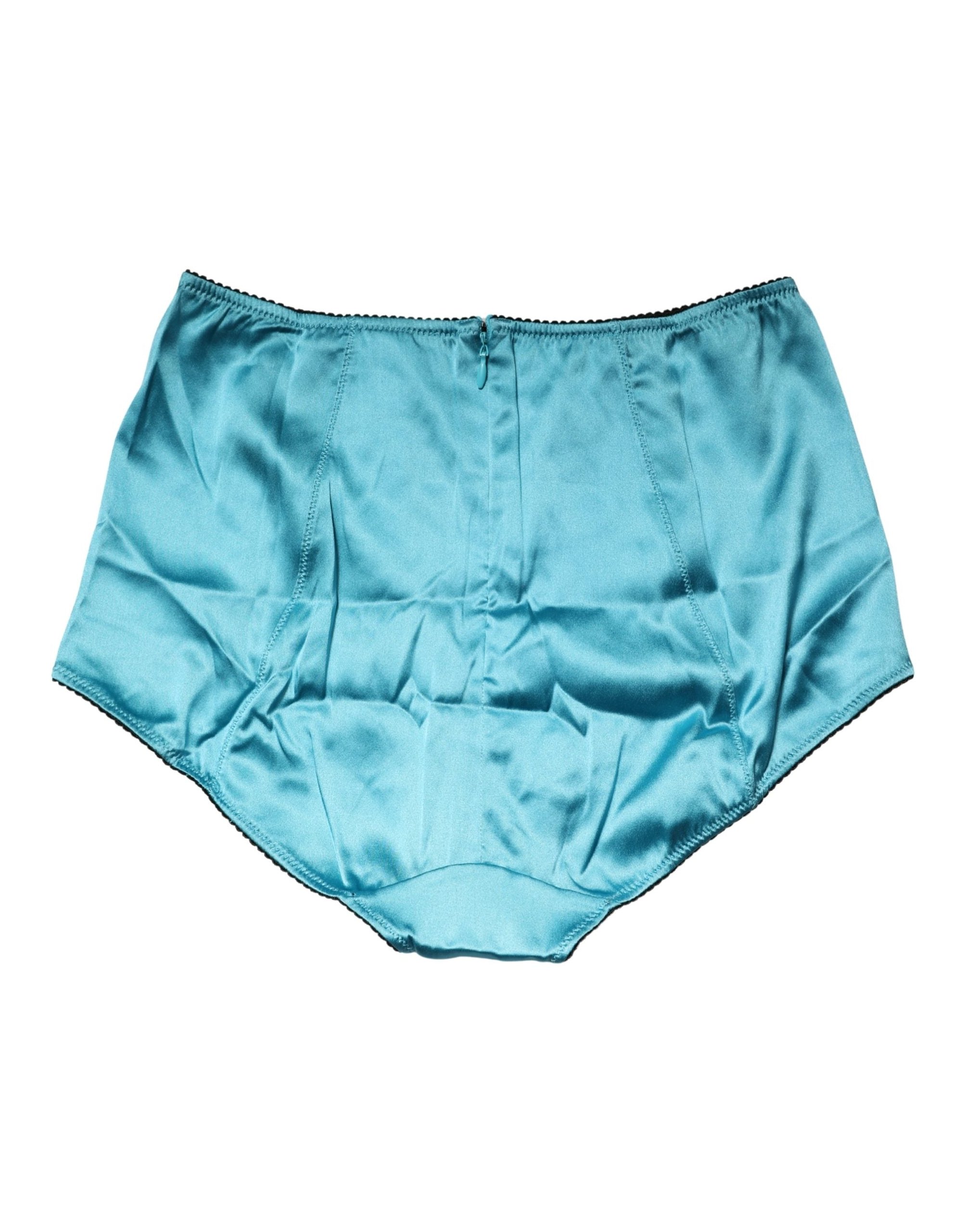 Dolce & Gabbana Silk Blend High-Waist Girdle Panty — Blue, view 2