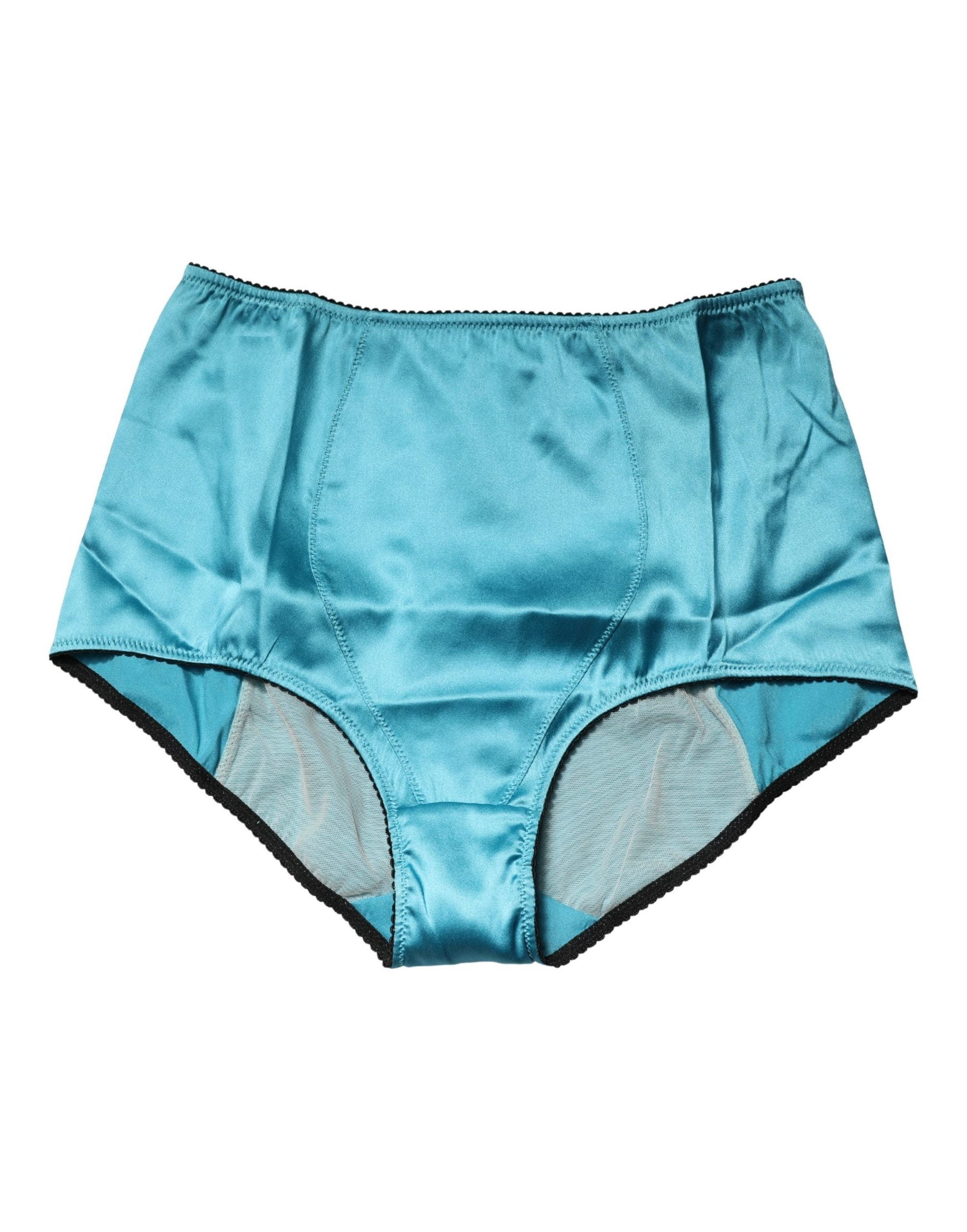 Dolce & Gabbana Silk Blend High-Waist Girdle Panty — Blue, view 3