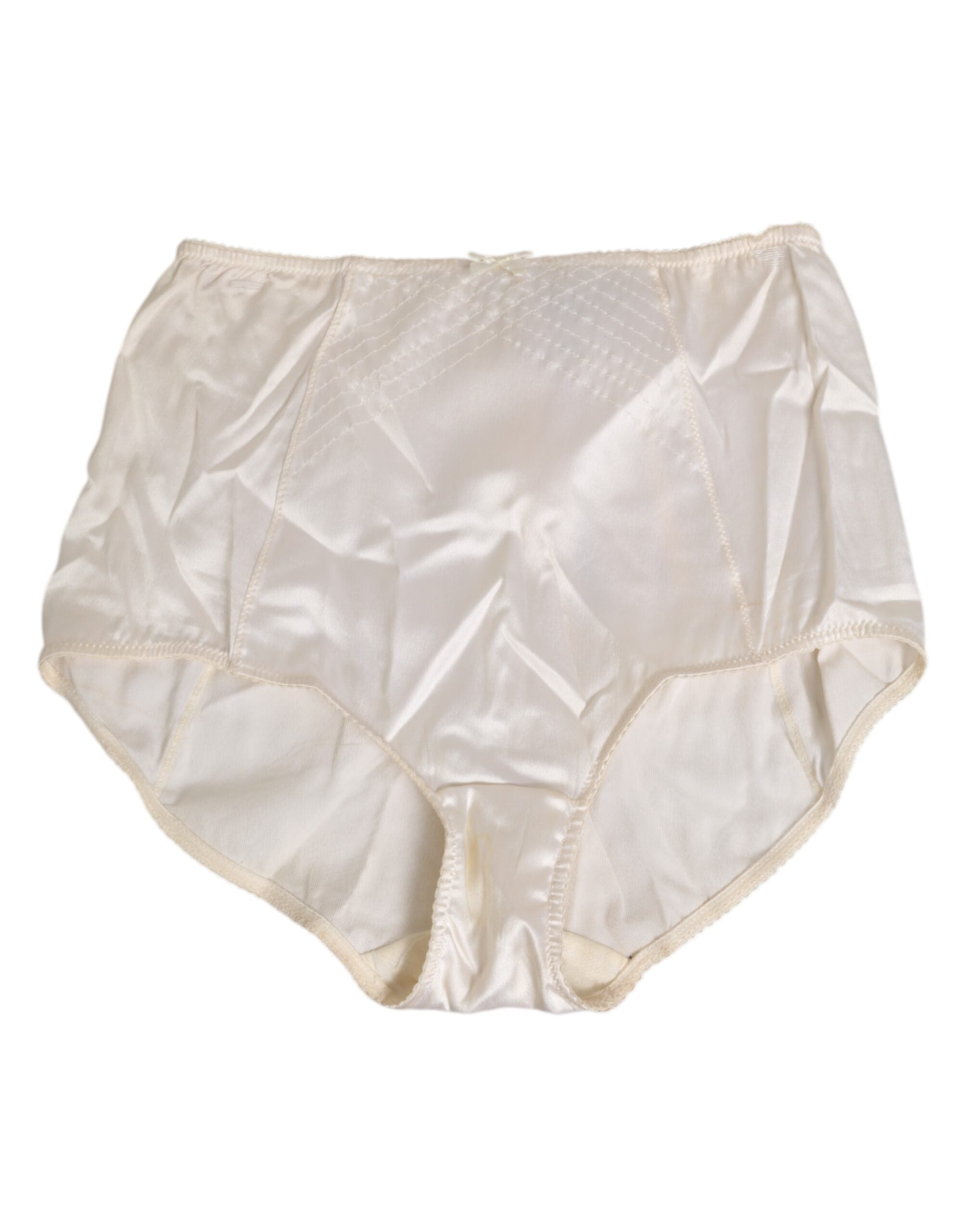Dolce & Gabbana Silk High-Waist Girdle Panty — White by Dolce Gabbana