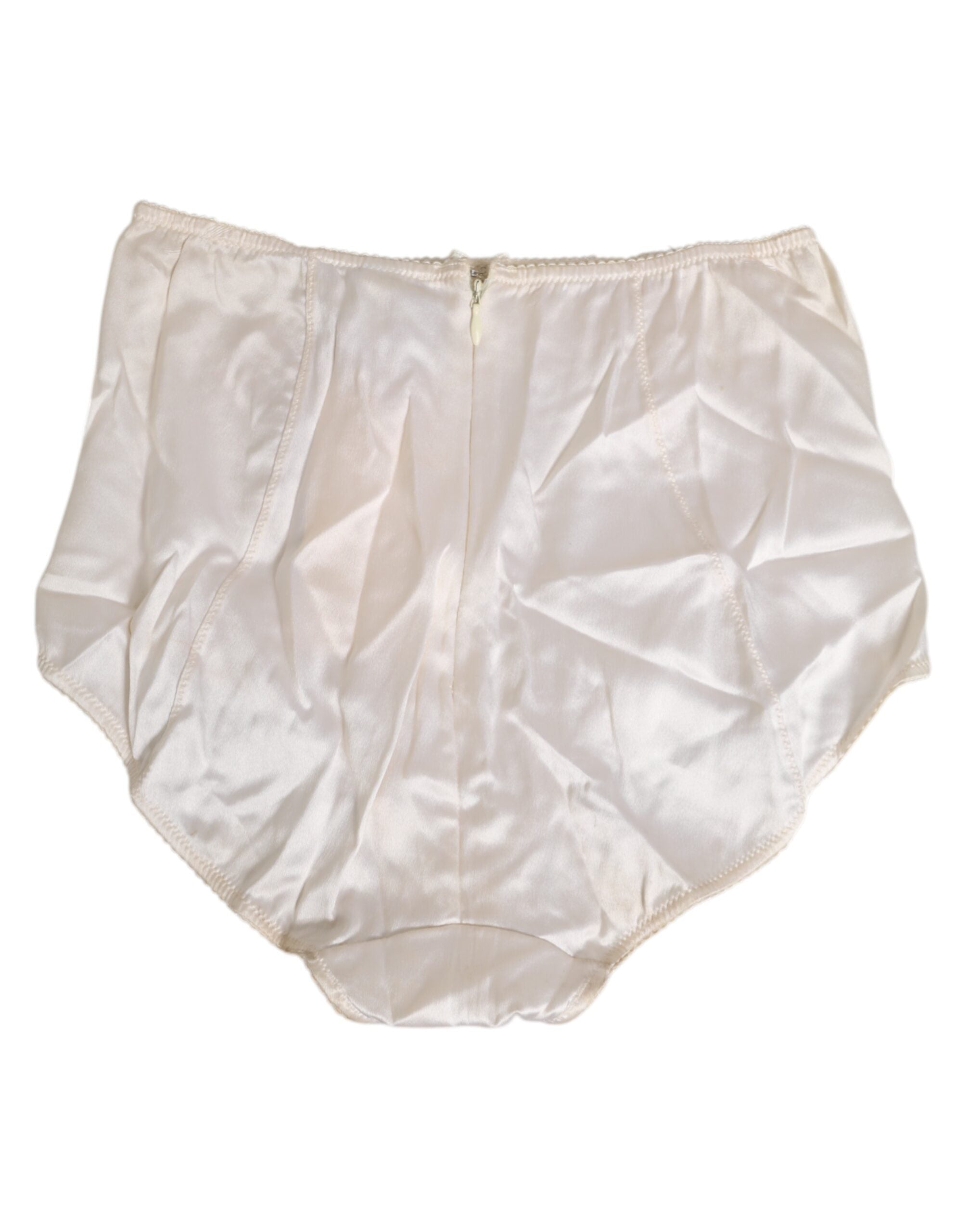 Dolce & Gabbana Silk High-Waist Girdle Panty — White, view 4