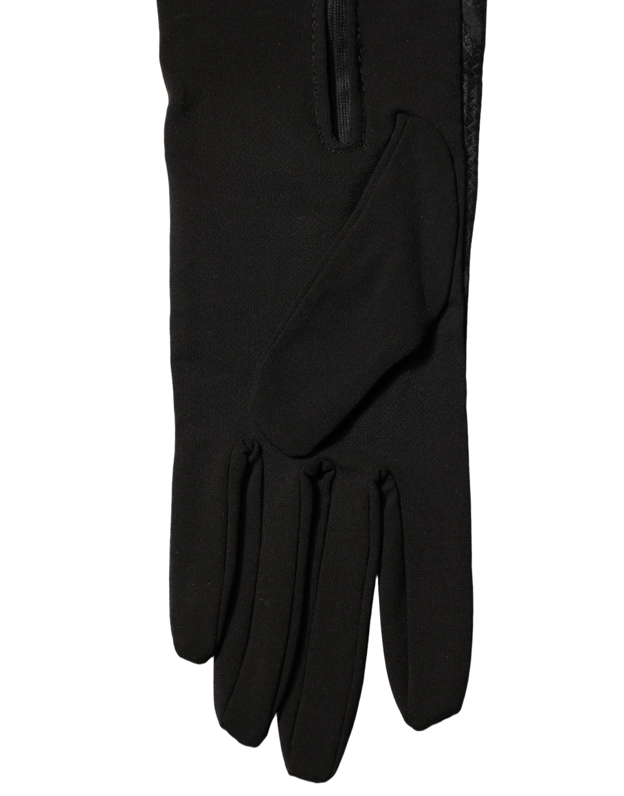 Dolce & Gabbana Viscose Elbow-Length Gloves — Black by Dolce Gabbana