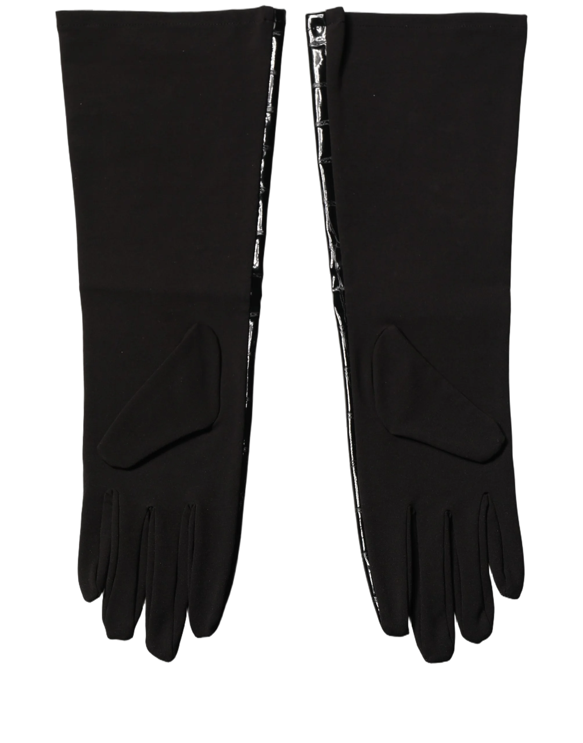 Dolce & Gabbana Crocodile-Embossed Gloves — Black, view 4