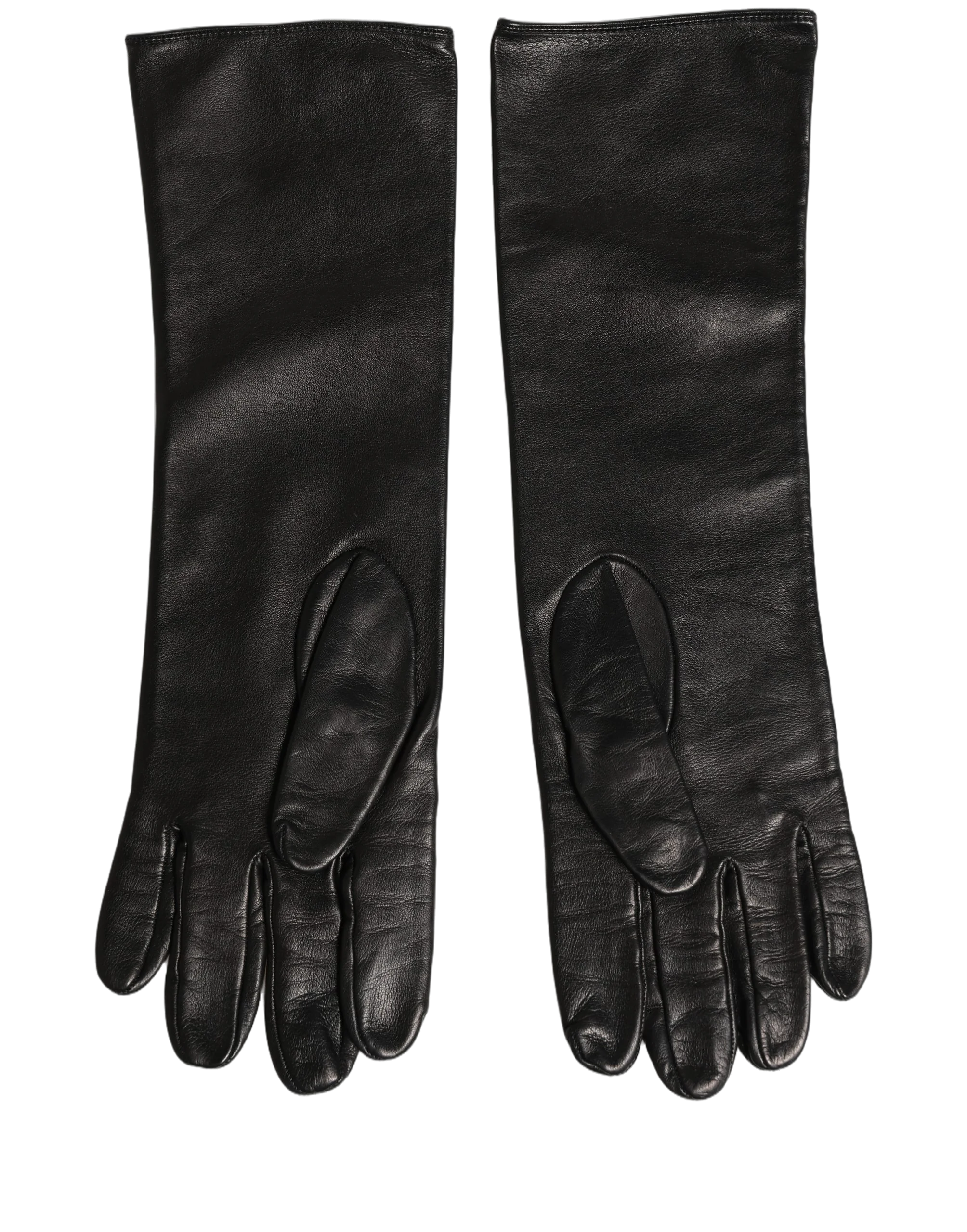 Dolce & Gabbana Embossed DG Logo Leather Gloves — Black by Dolce Gabbana