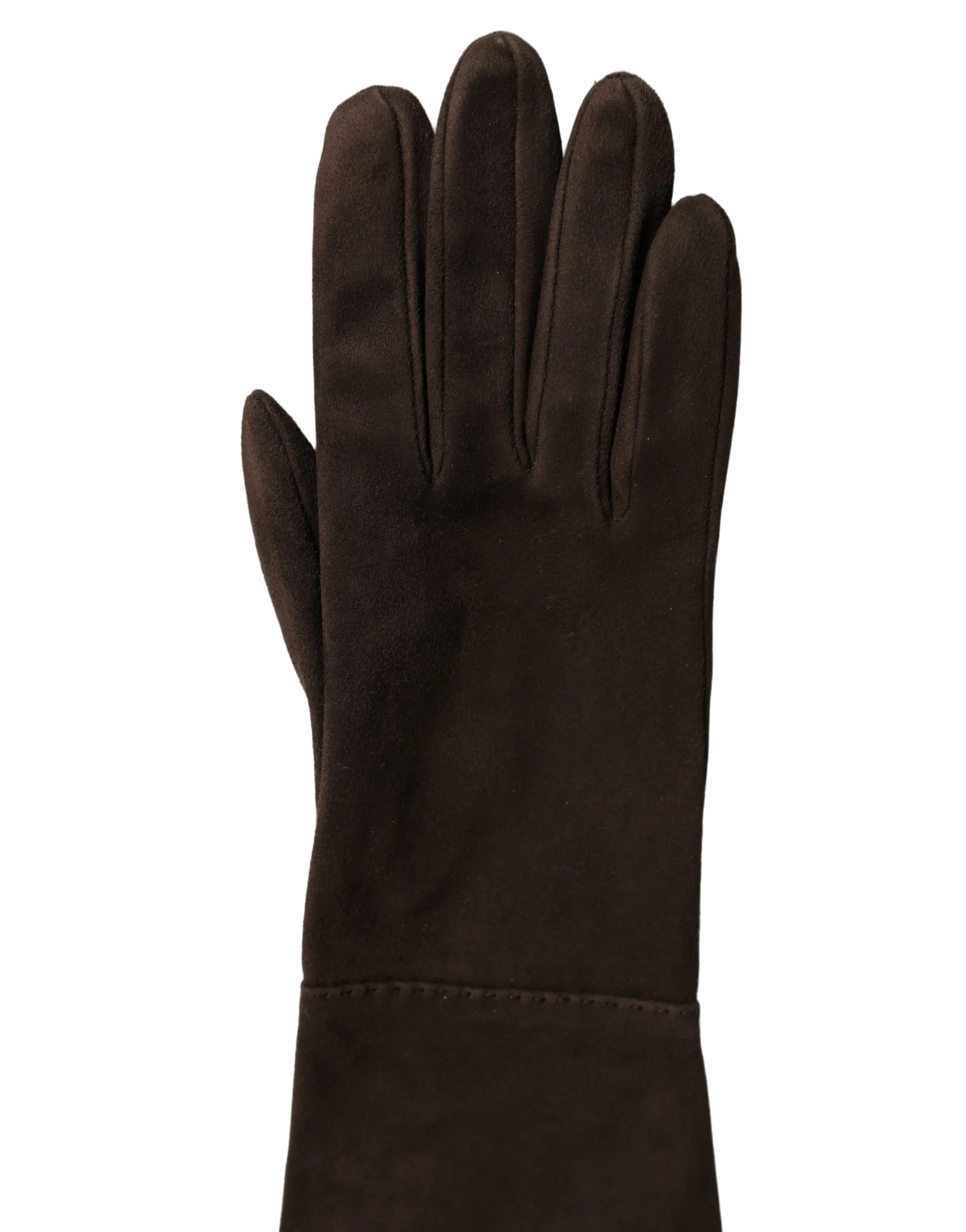 Dolce & Gabbana Suede Elbow Length Gloves — Brown, view 3
