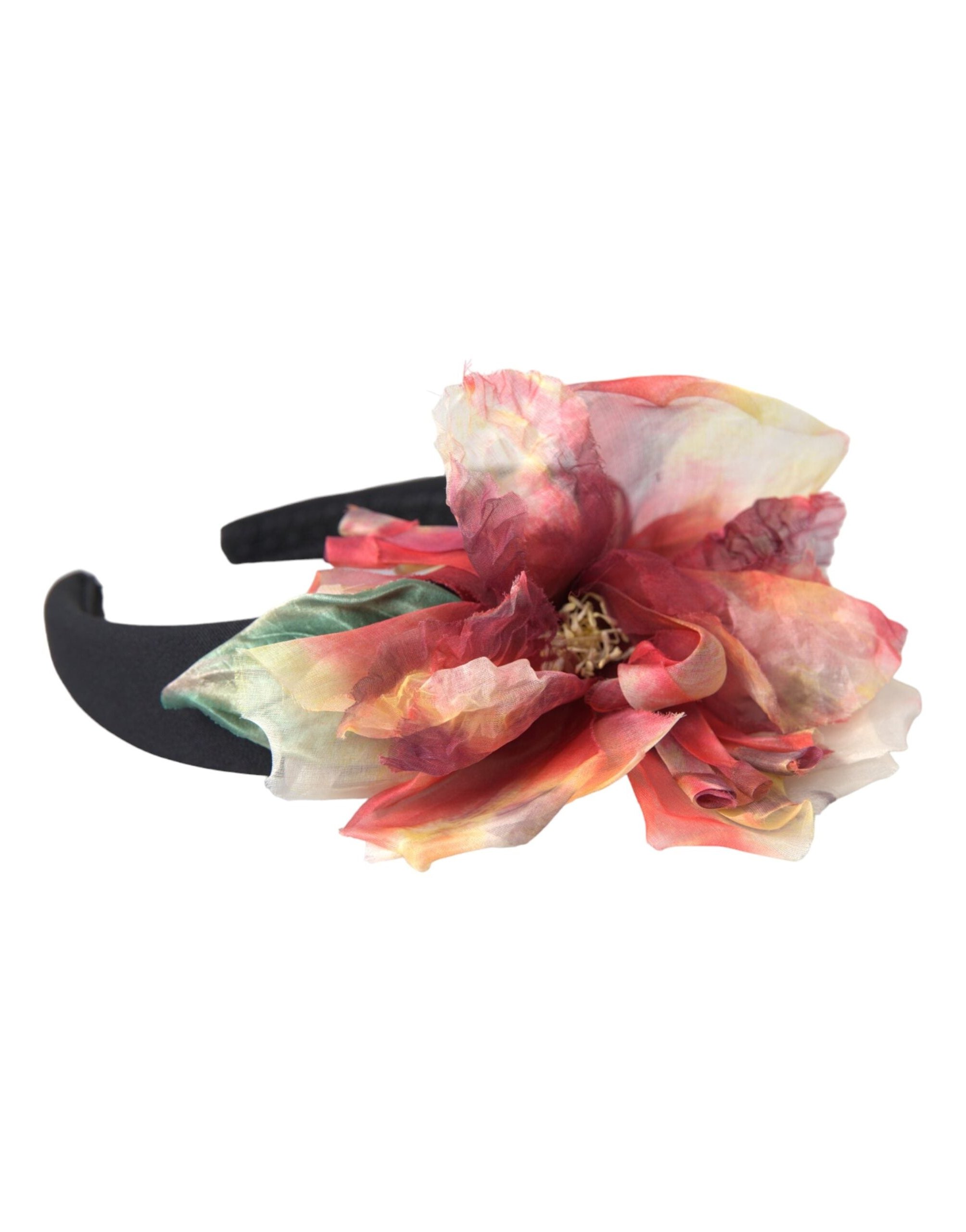 Dolce & Gabbana Silk Floral Hair Accessory — Black, view 2