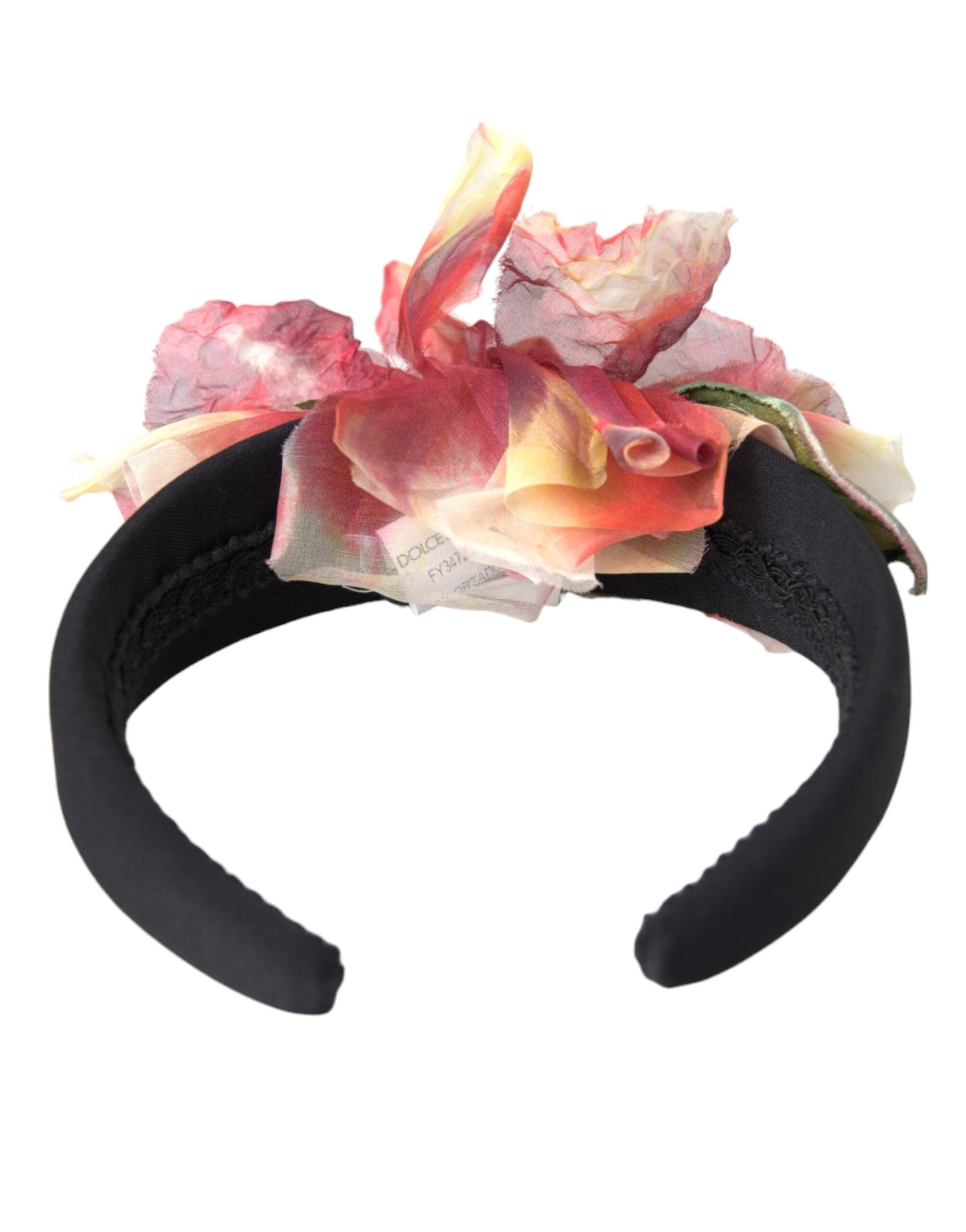 Dolce & Gabbana Silk Floral Hair Accessory — Black, view 3