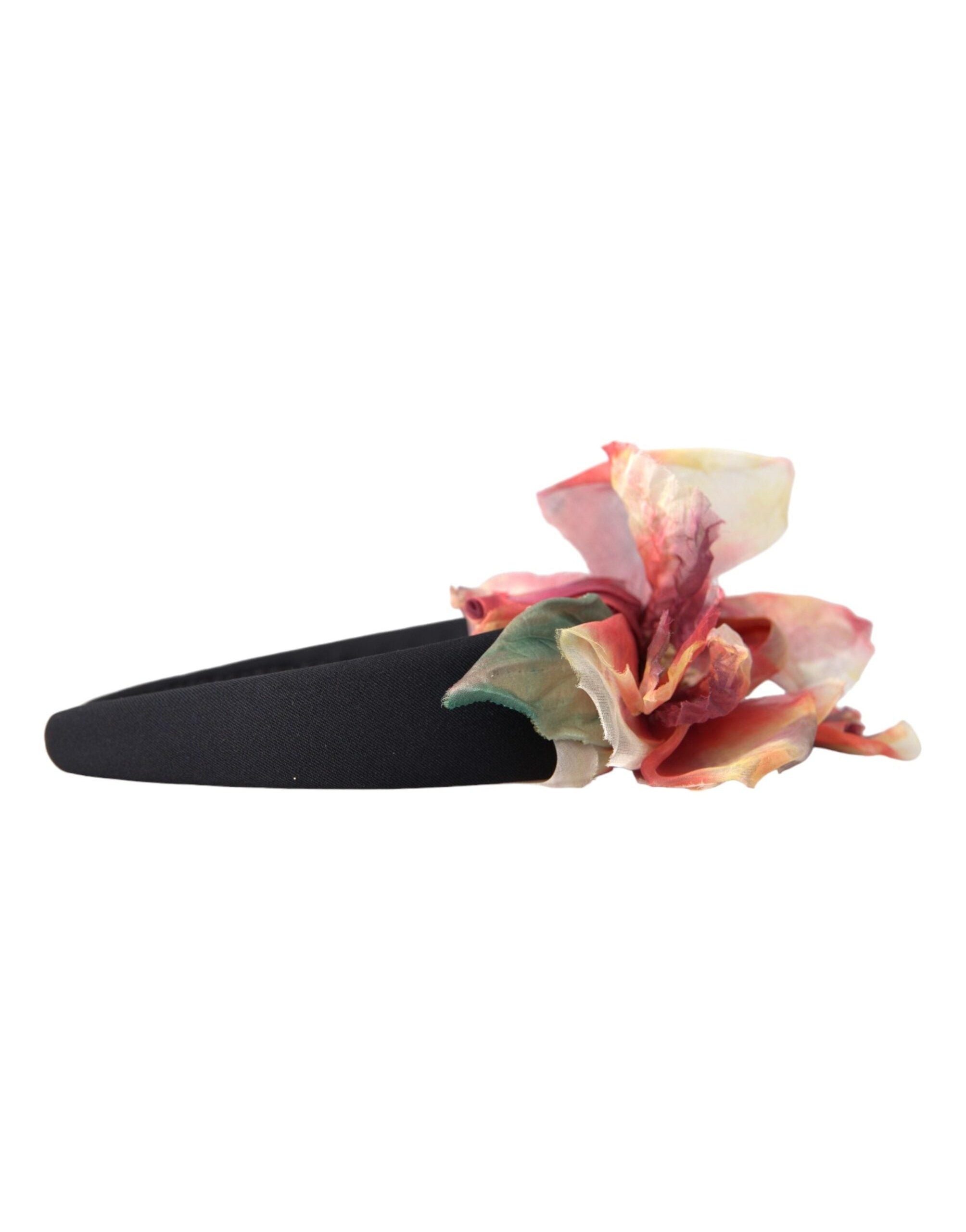 Dolce & Gabbana Silk Floral Hair Accessory — Black, view 4