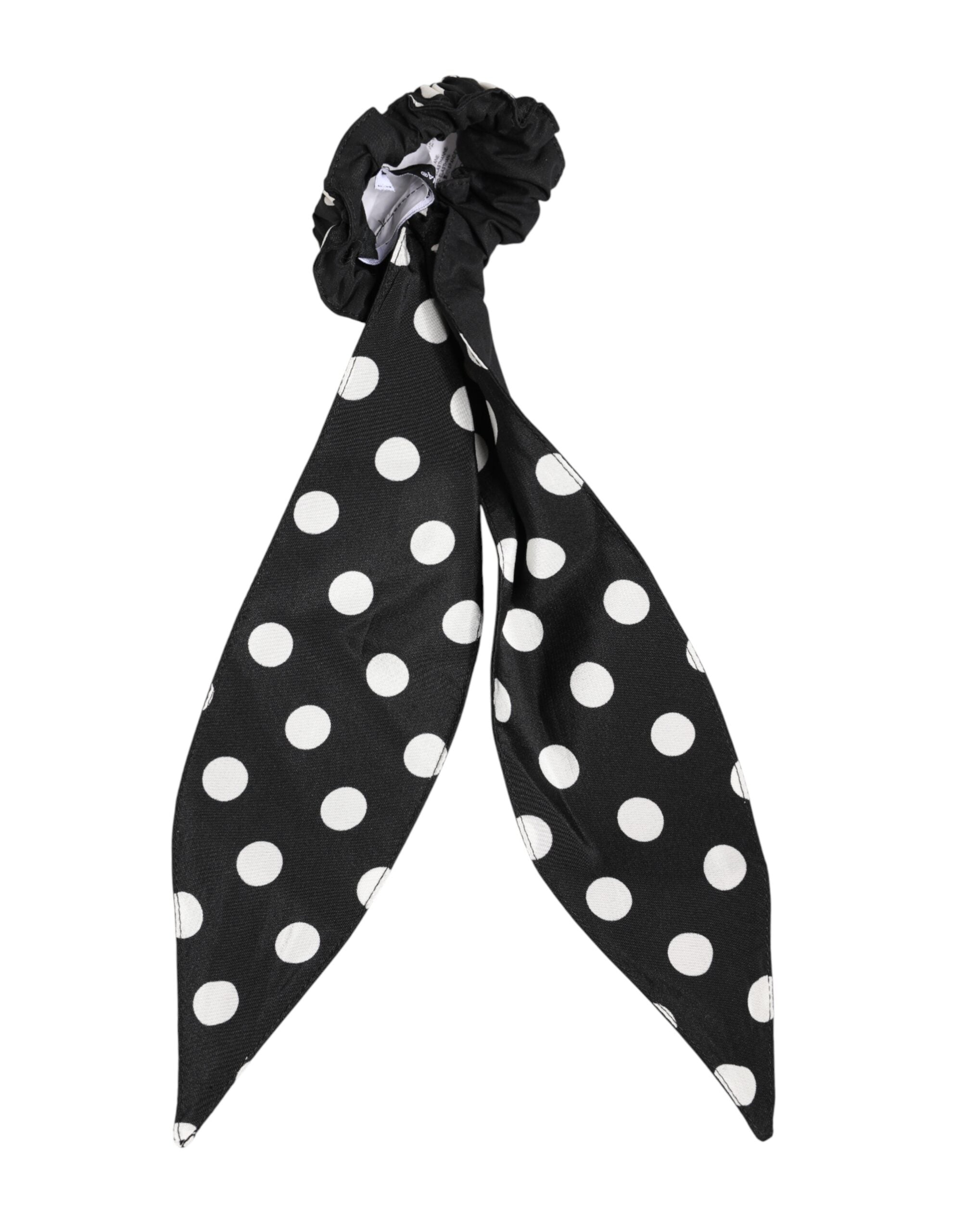 Dolce & Gabbana Polka Dot Scarf Scrunchie Hair Band — Black, view 2