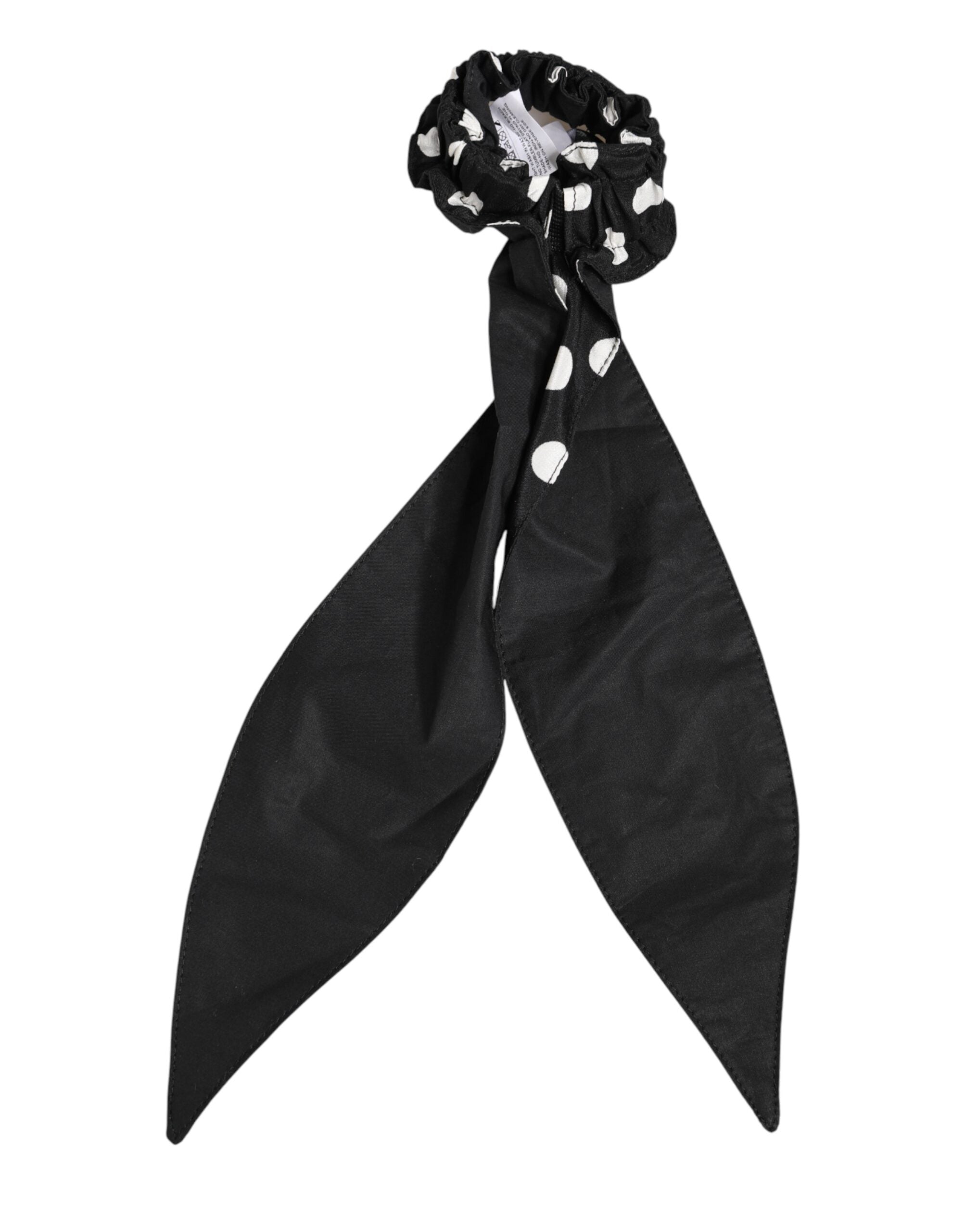 Dolce & Gabbana Polka Dot Scarf Scrunchie Hair Band — Black, view 4