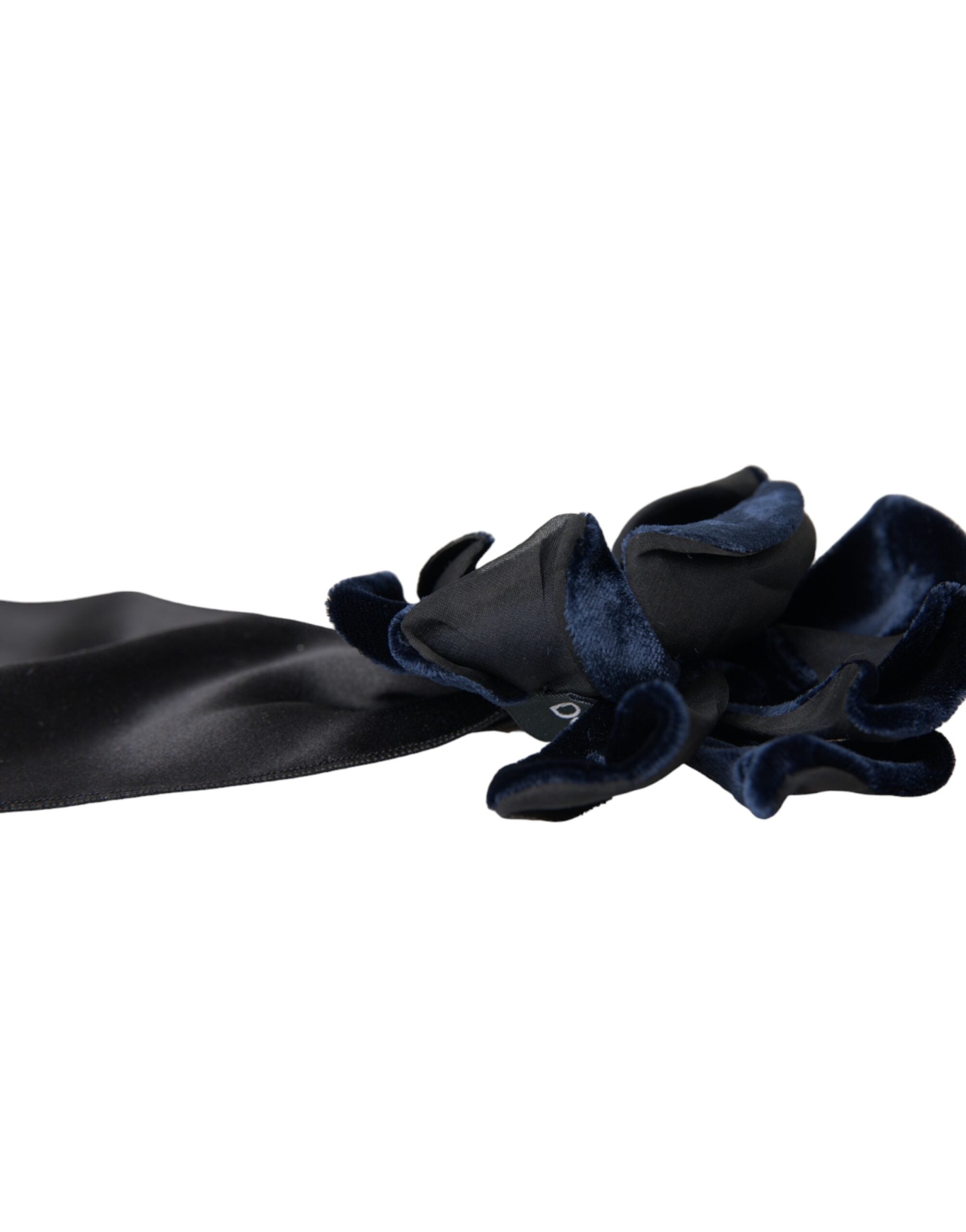 Dolce & Gabbana Silk Floral Bow Hair Clip — Black, view 6