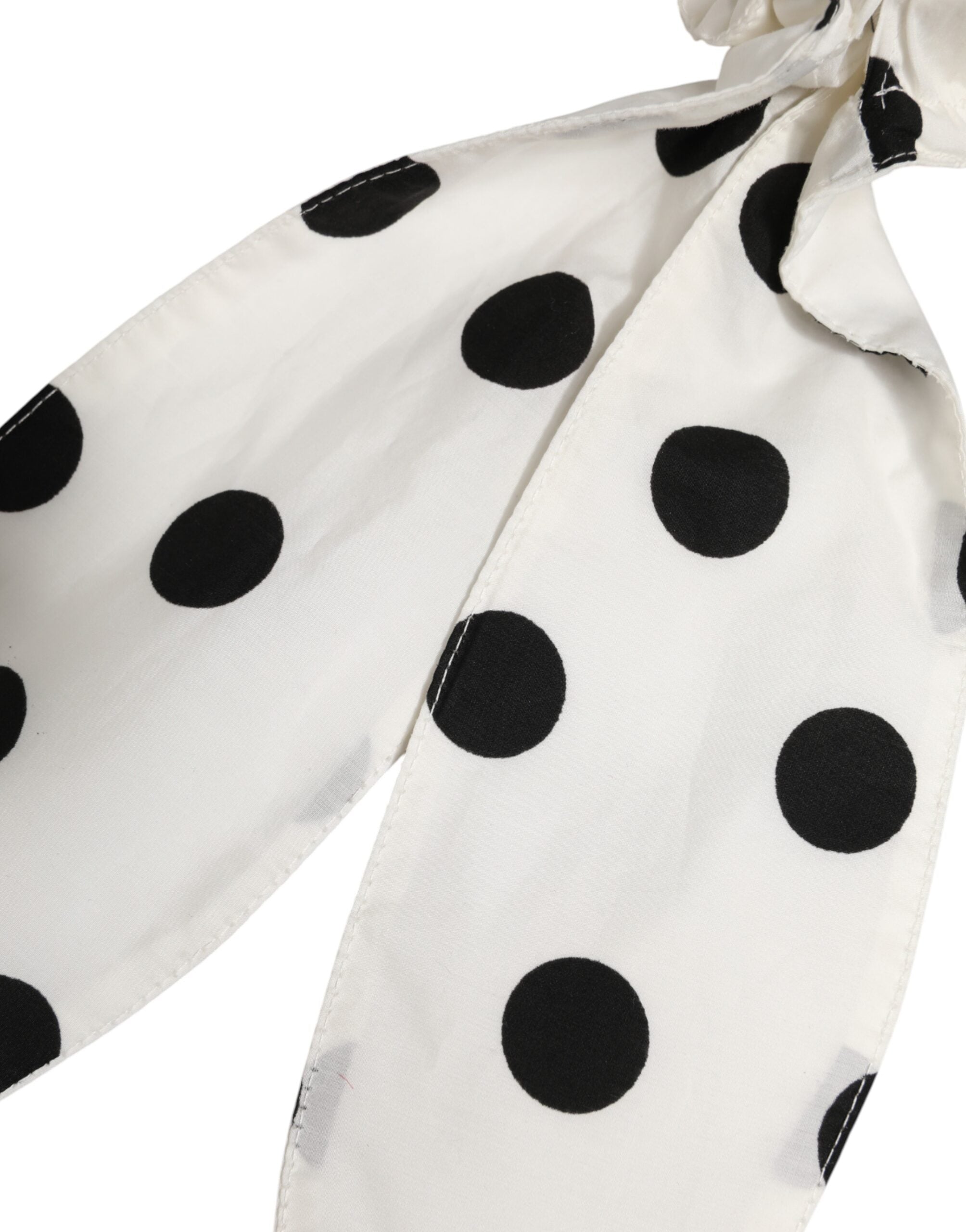 Dolce & Gabbana Polka-Dot Cotton Hair Scrunchie — White, view 3