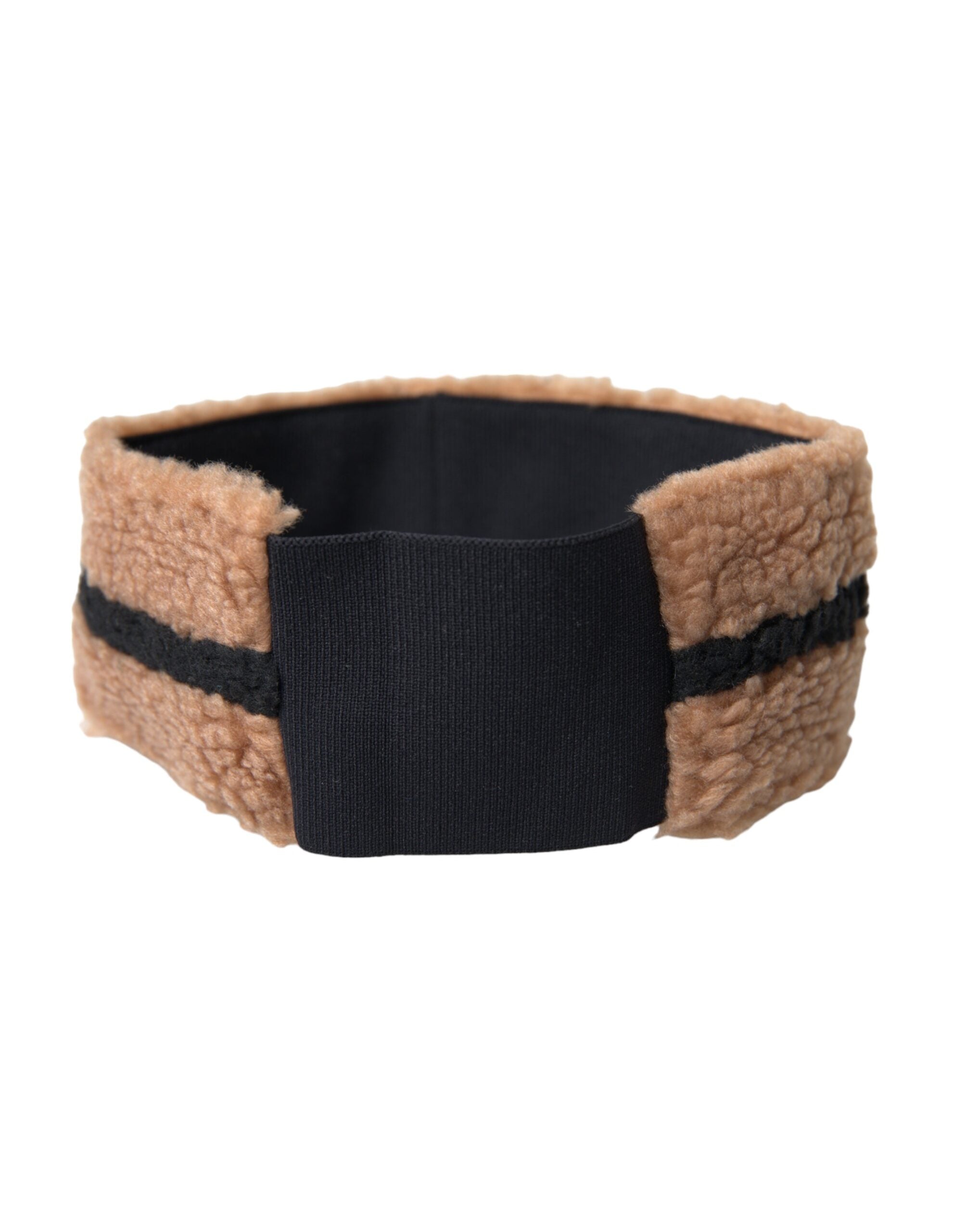 Dolce & Gabbana HAT9596 Virgin Wool and Cotton Fleece Headband — Brown, view 4