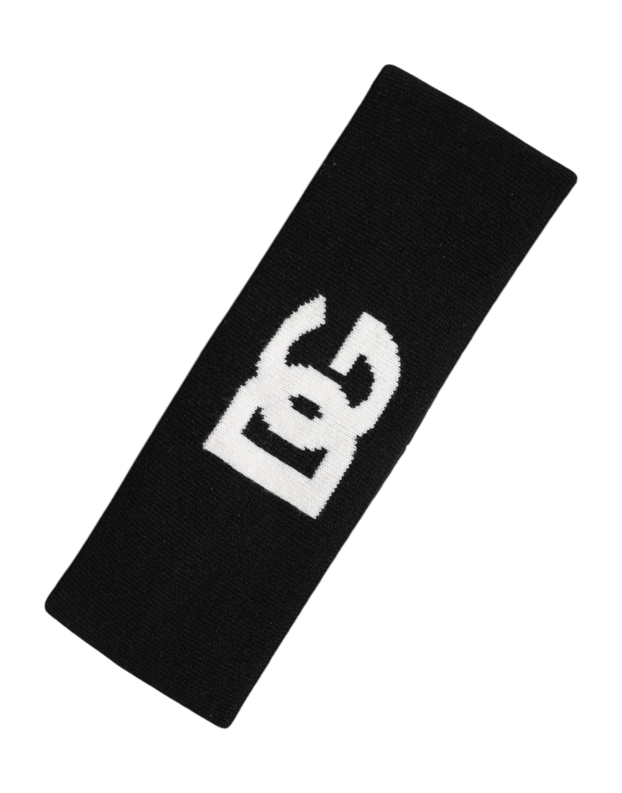 Dolce & Gabbana HAT9993 Logo Cashmere Headband — Black by Dolce Gabbana