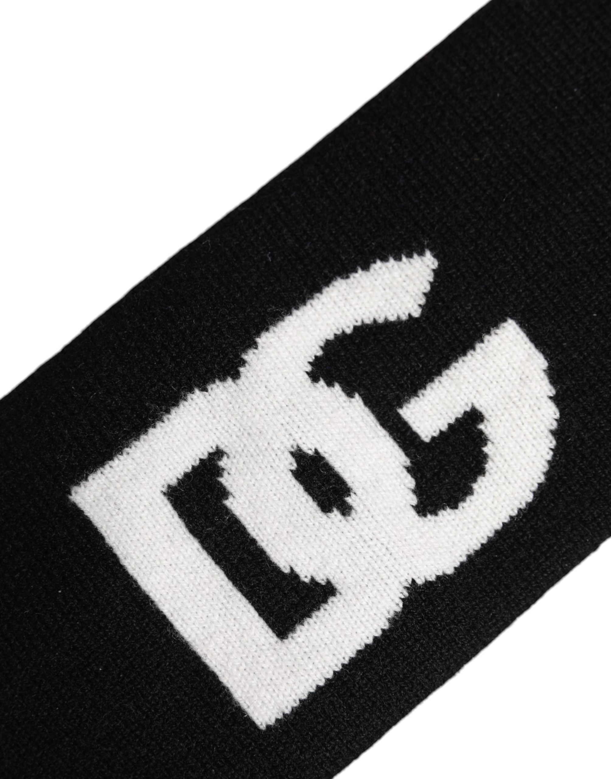 Dolce & Gabbana HAT9993 Logo Cashmere Headband — Black, view 3