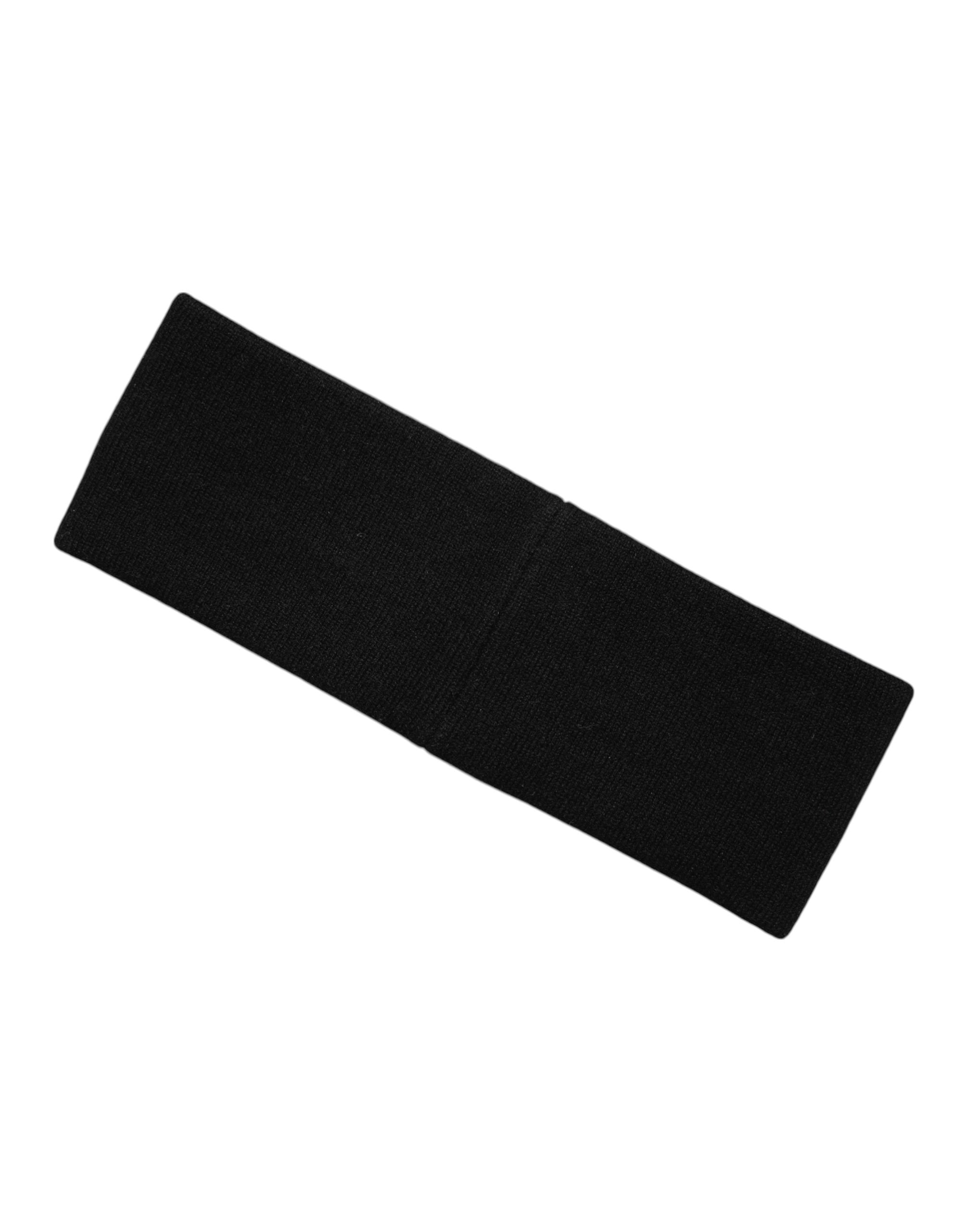 Dolce & Gabbana HAT9993 Logo Cashmere Headband — Black, view 4