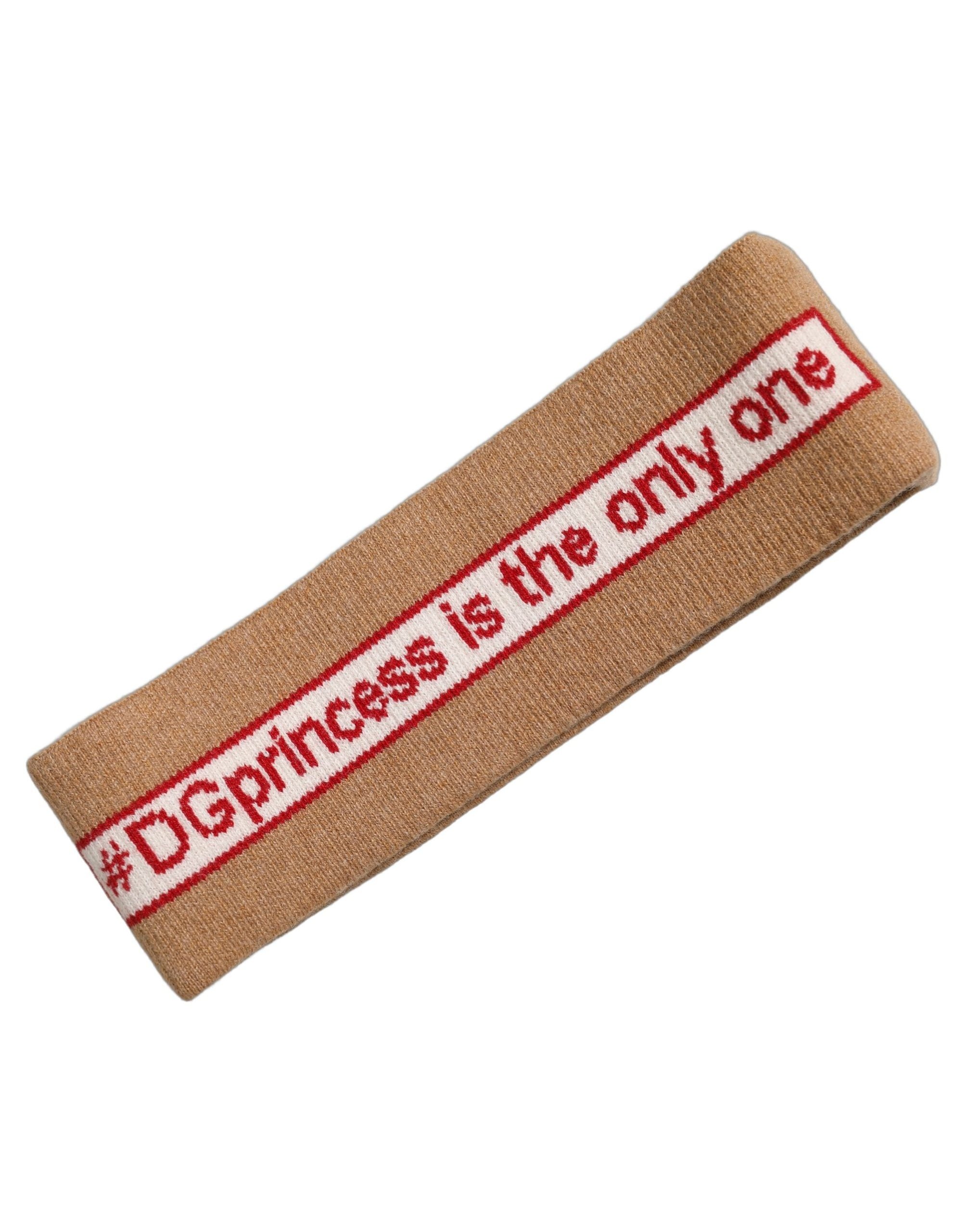 Dolce & Gabbana Cashmere-Knit Logo Headband — Beige, view 4