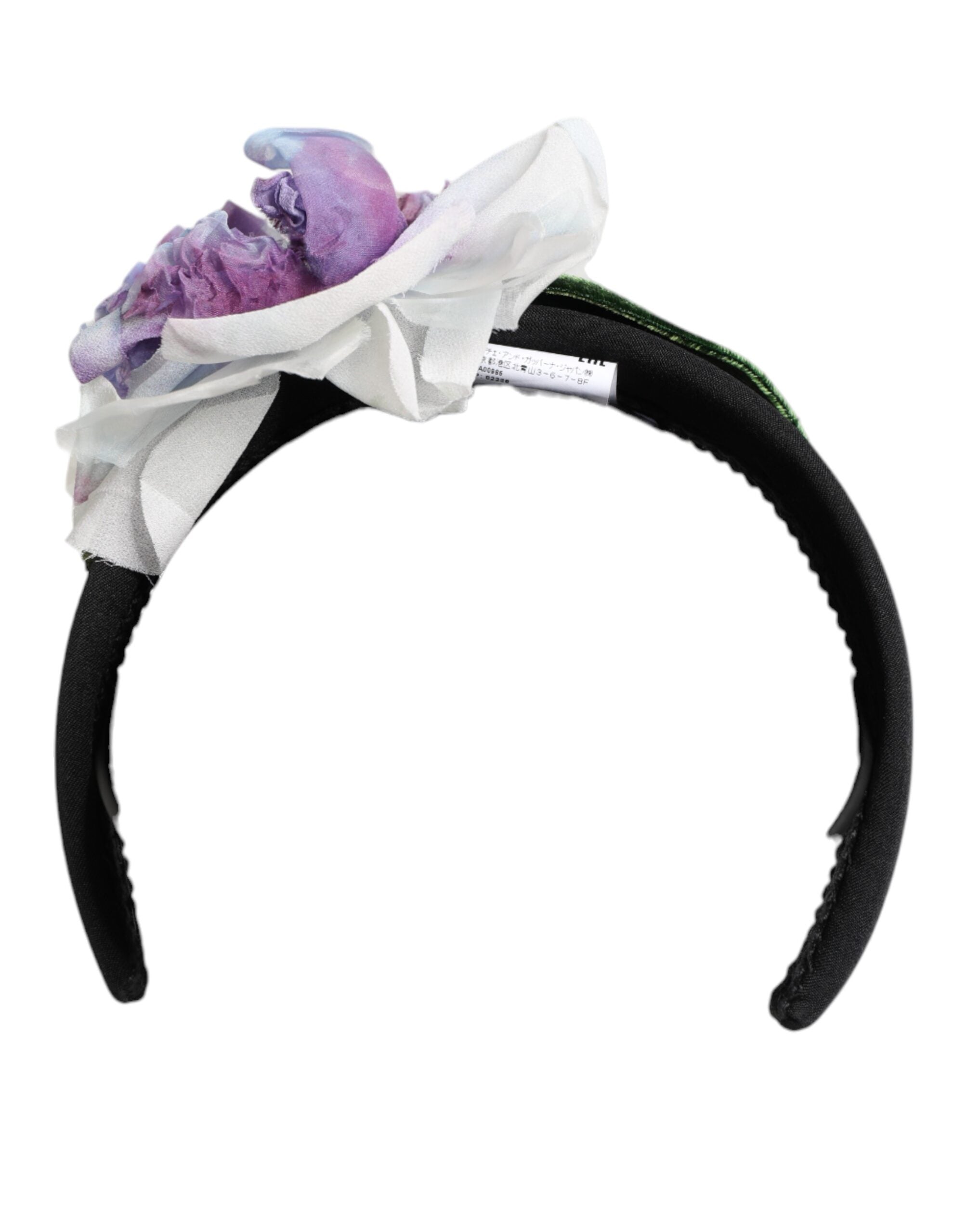 Dolce & Gabbana Floral Appliqué Silk Headband — Black, view 4