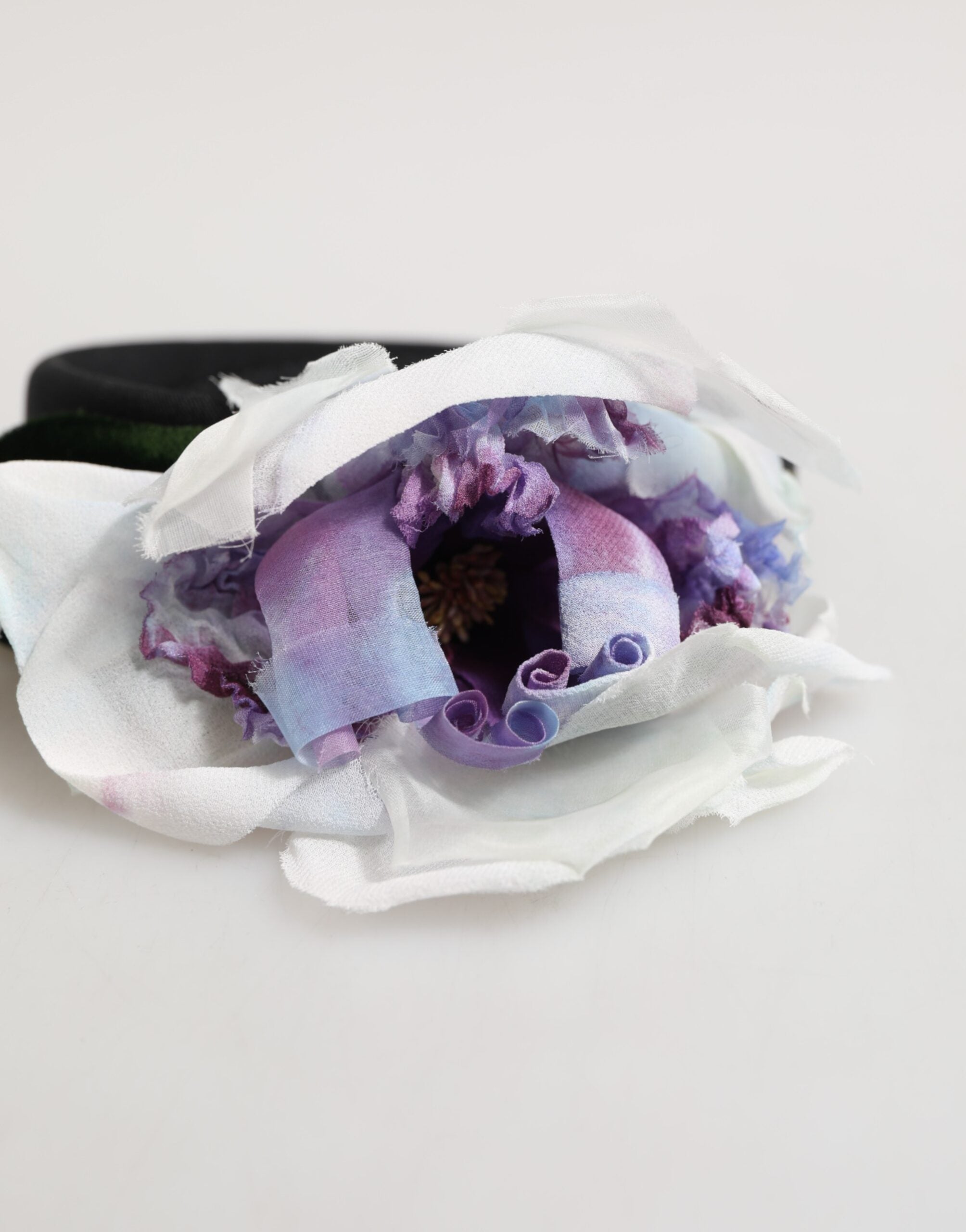 Dolce & Gabbana Floral Appliqué Silk Headband — Black, view 7