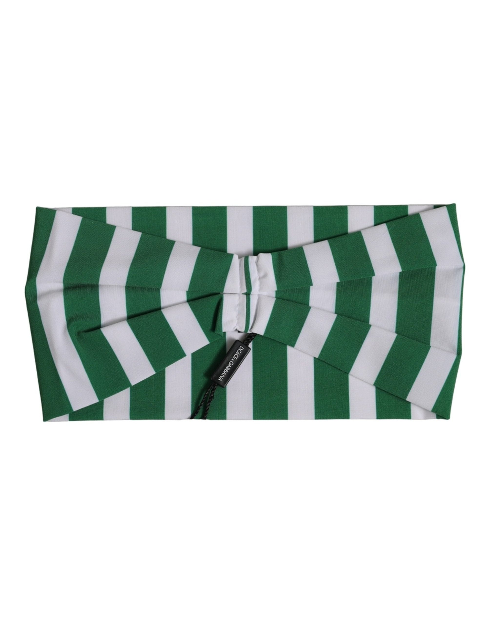 Dolce & Gabbana Color-Blocked Striped Nylon Headband — Green, view 4