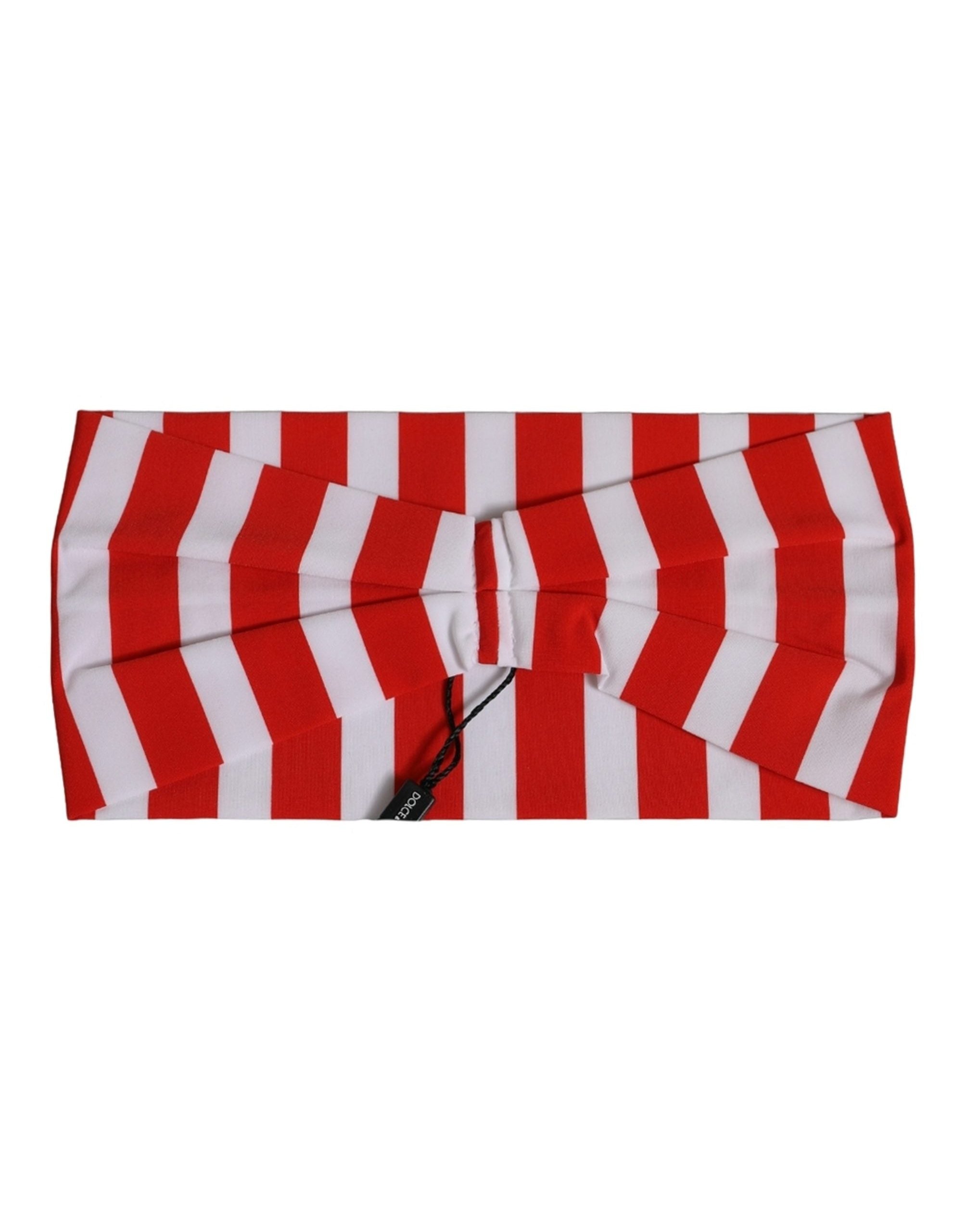 Dolce & Gabbana Red and White Striped Headband — Red, view 4