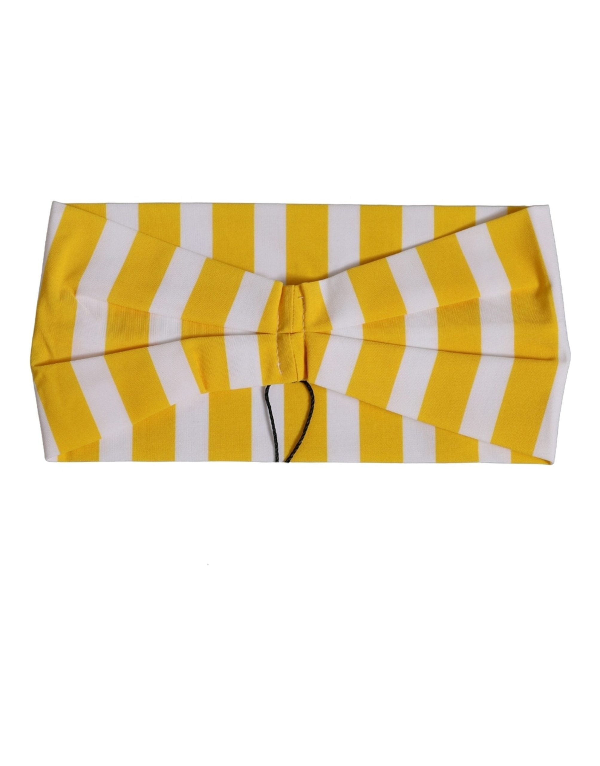 Dolce & Gabbana Yellow and White Striped Headband — Yellow, view 4