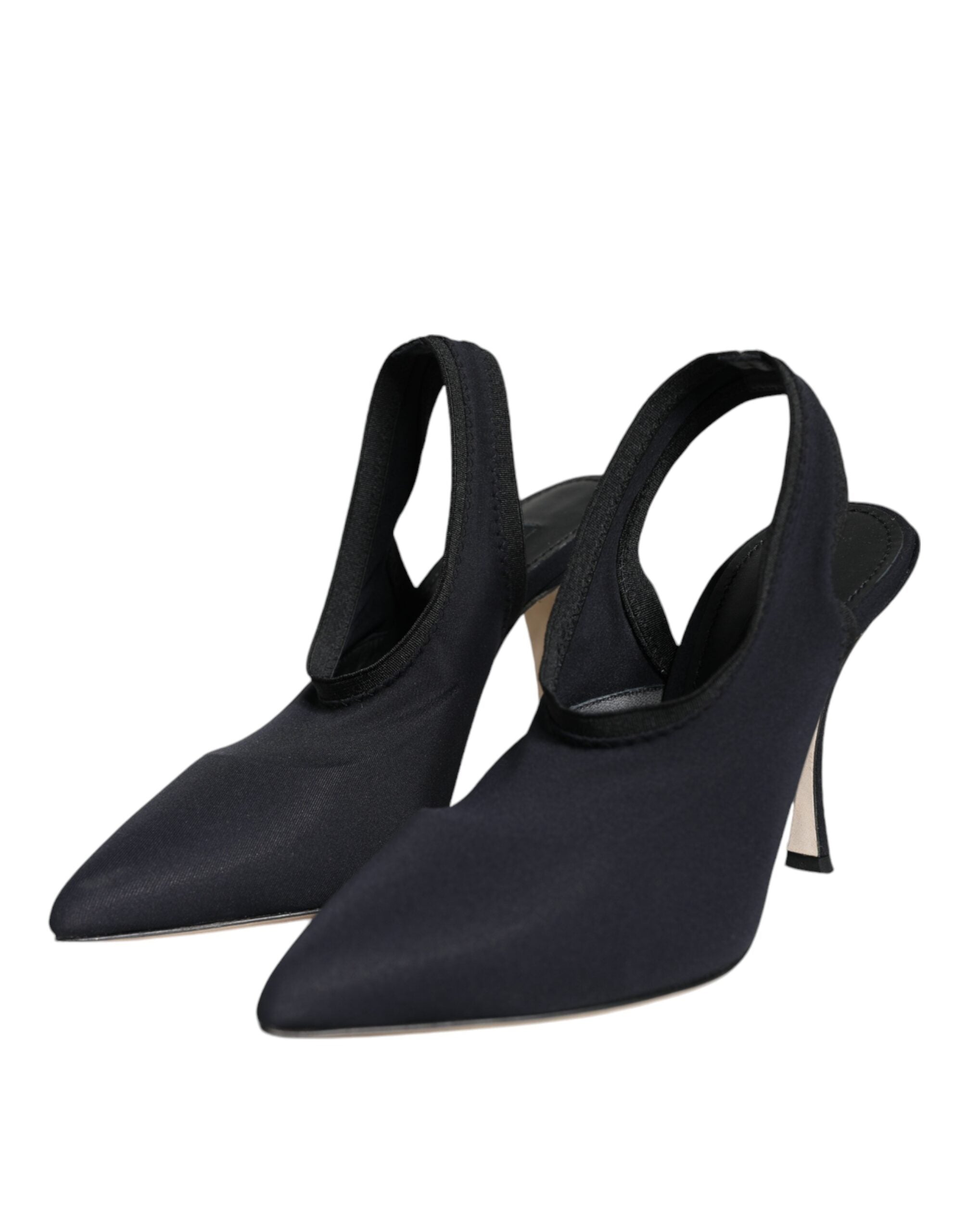 Dolce & Gabbana Jersey Stretch Slingback Heel — Black, view 2