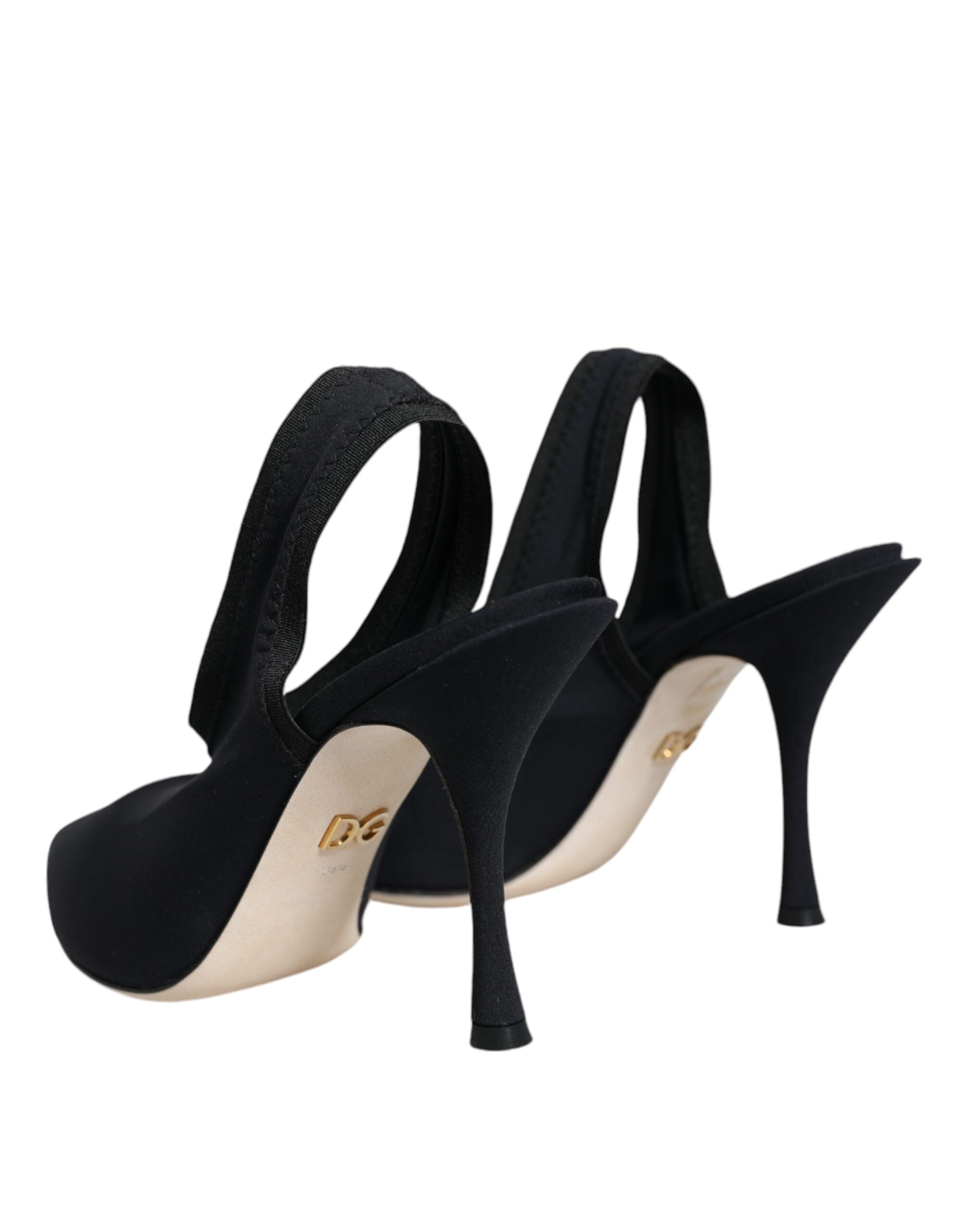 Dolce & Gabbana Jersey Stretch Slingback Heel — Black, view 3