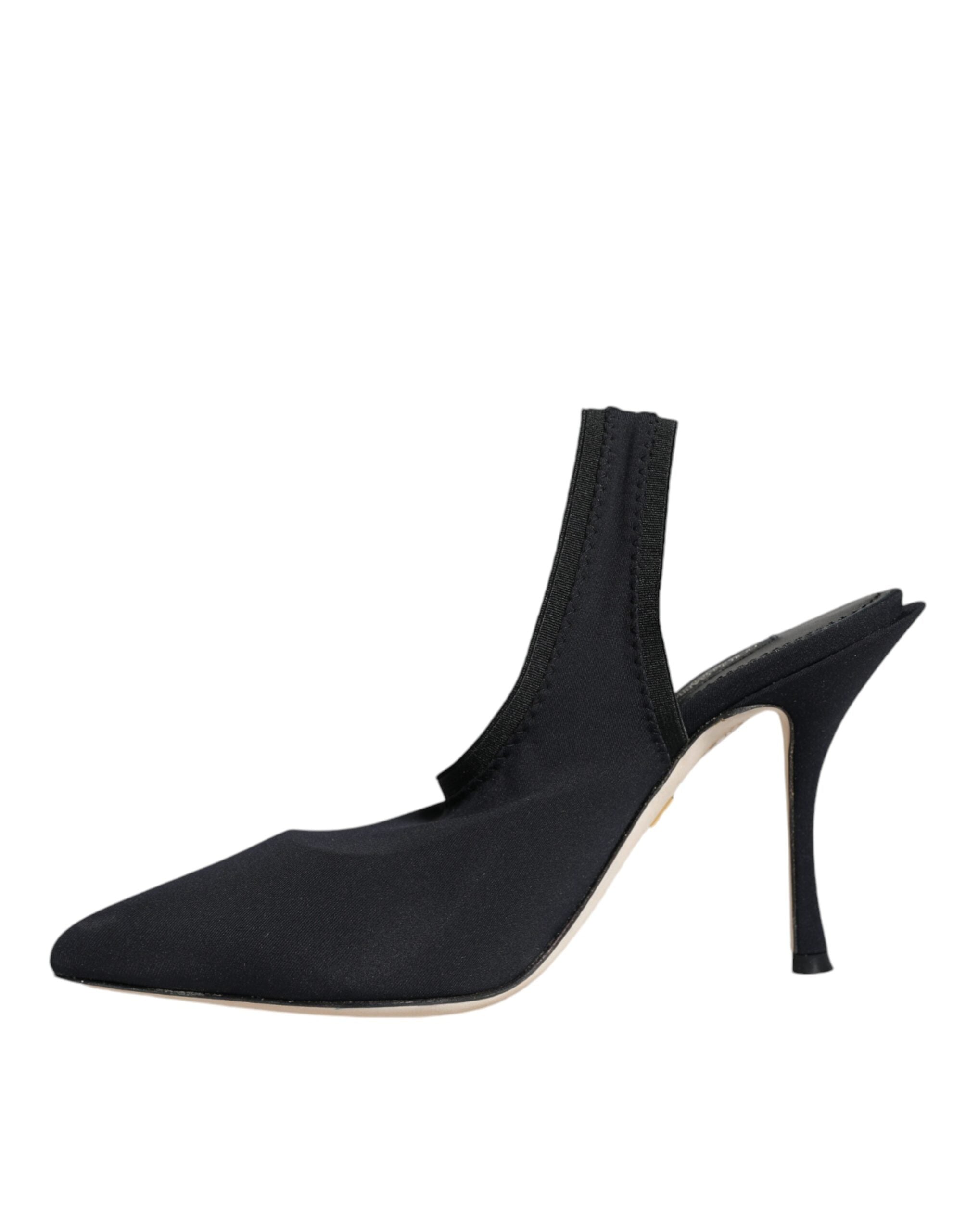 Dolce & Gabbana Jersey Stretch Slingback Heel — Black, view 4