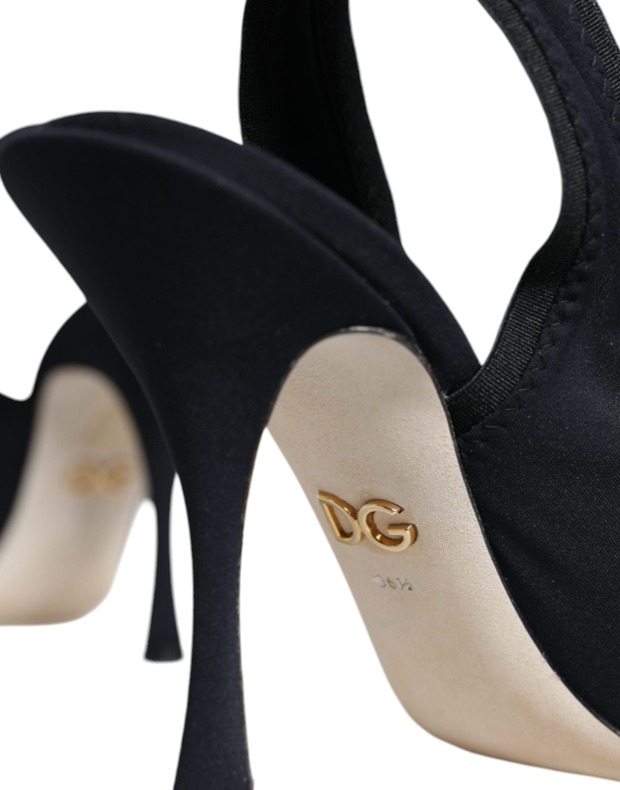 Dolce & Gabbana Jersey Stretch Slingback Heel — Black, view 6