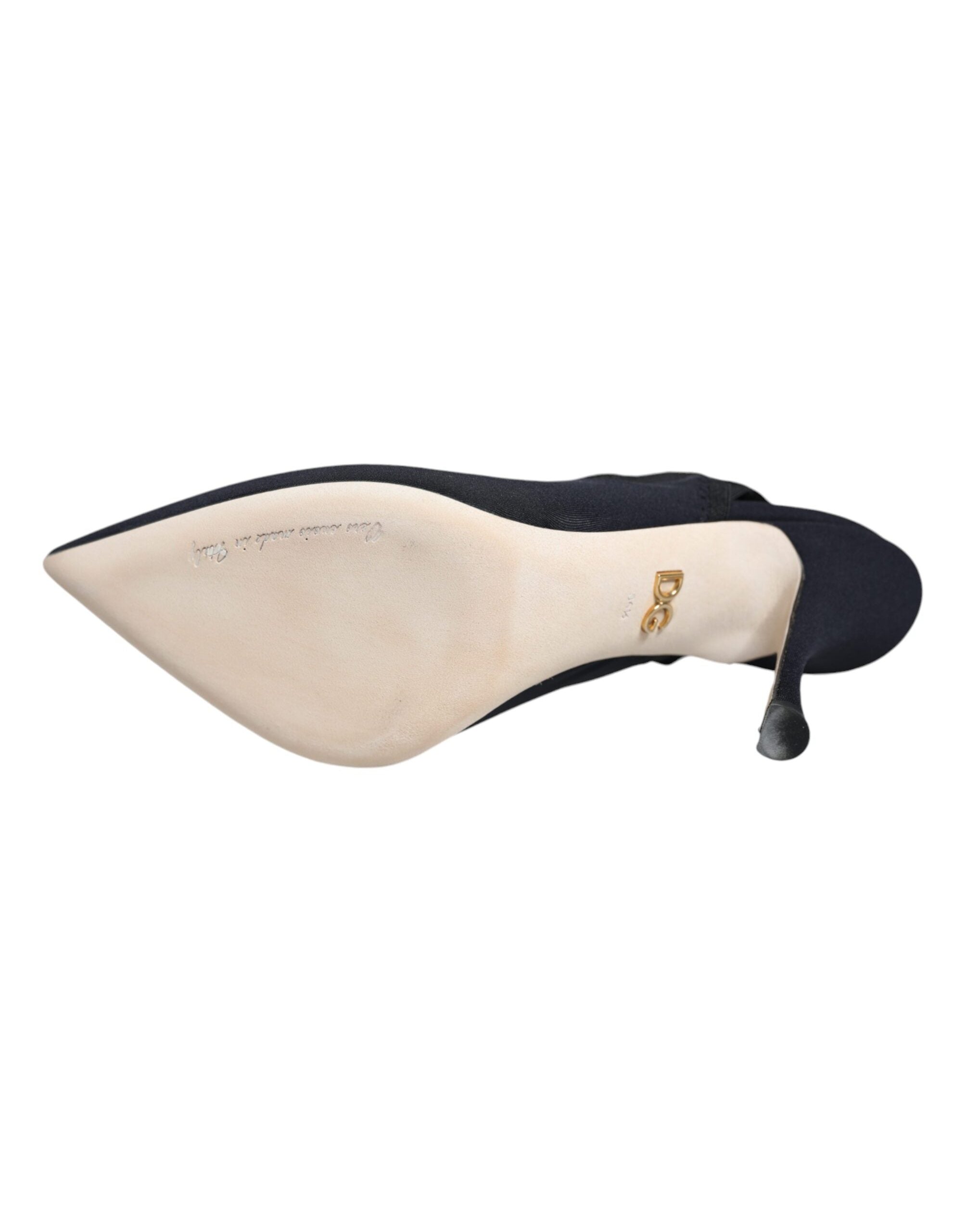 Dolce & Gabbana Jersey Stretch Slingback Heel — Black, view 7