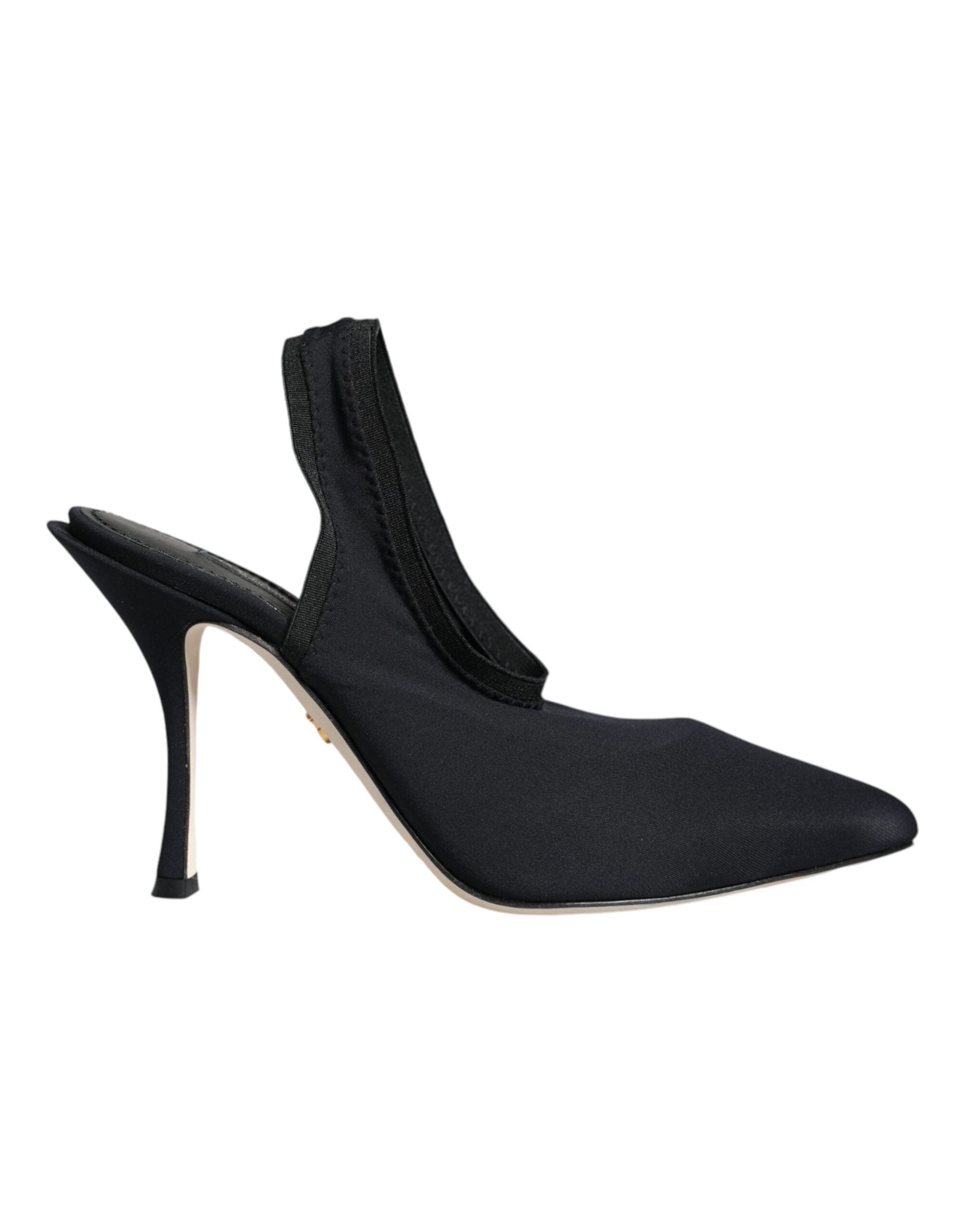Dolce & Gabbana Jersey Stretch Slingback Heel — Black, view 8