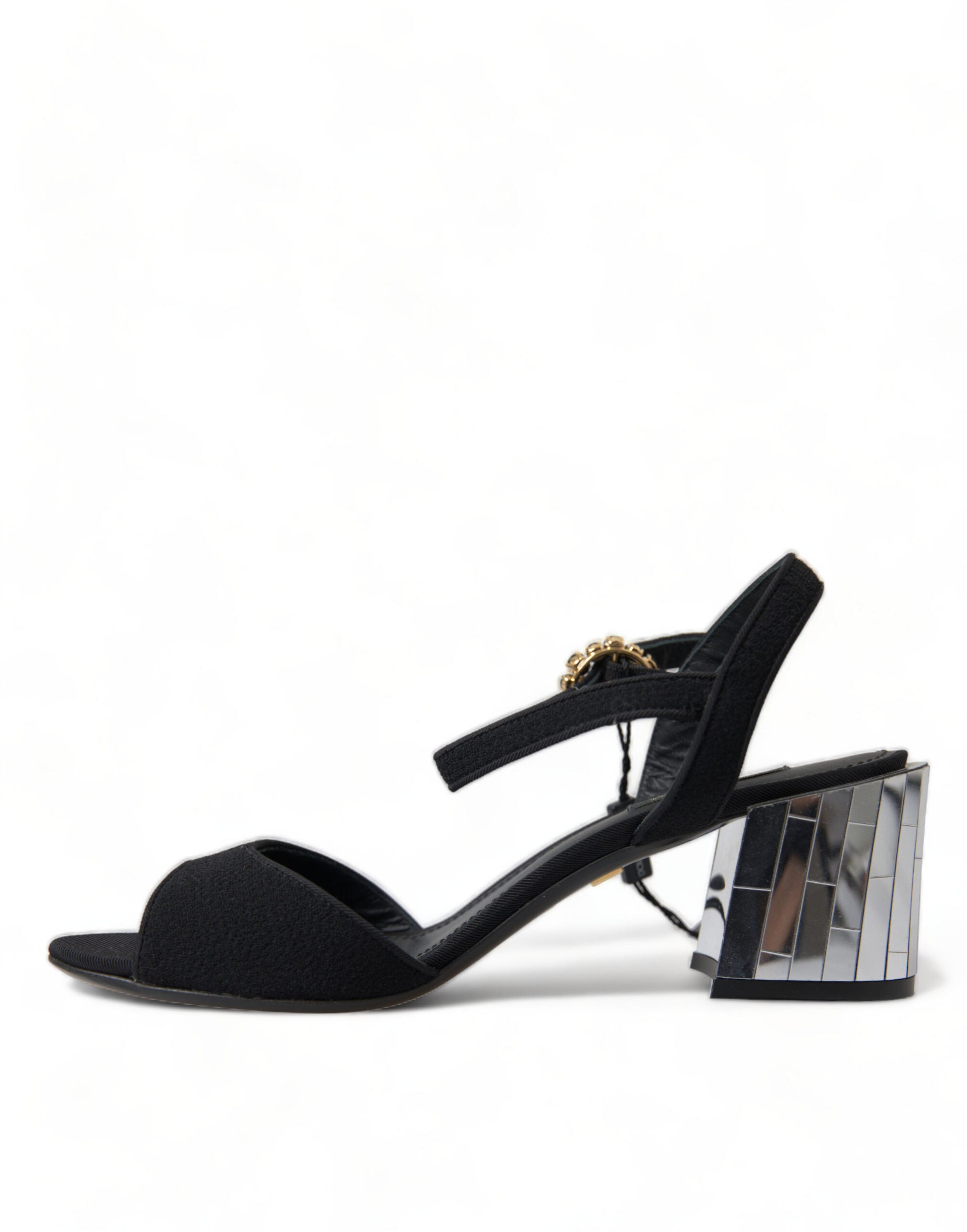 Dolce & Gabbana Crystal-Embellished Ankle Strap Heel — Black, view 5