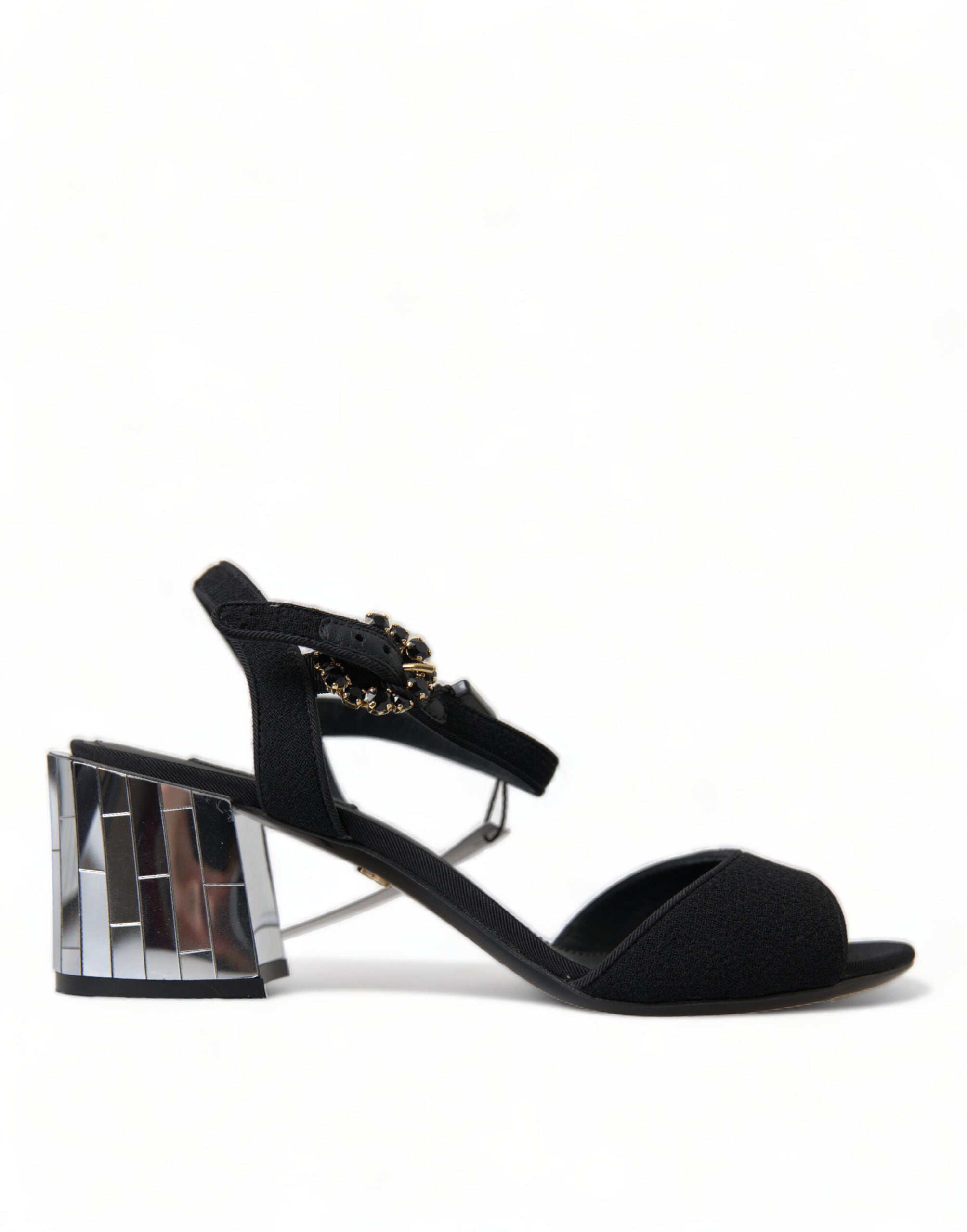 Dolce & Gabbana Crystal-Embellished Ankle Strap Heel — Black, view 6