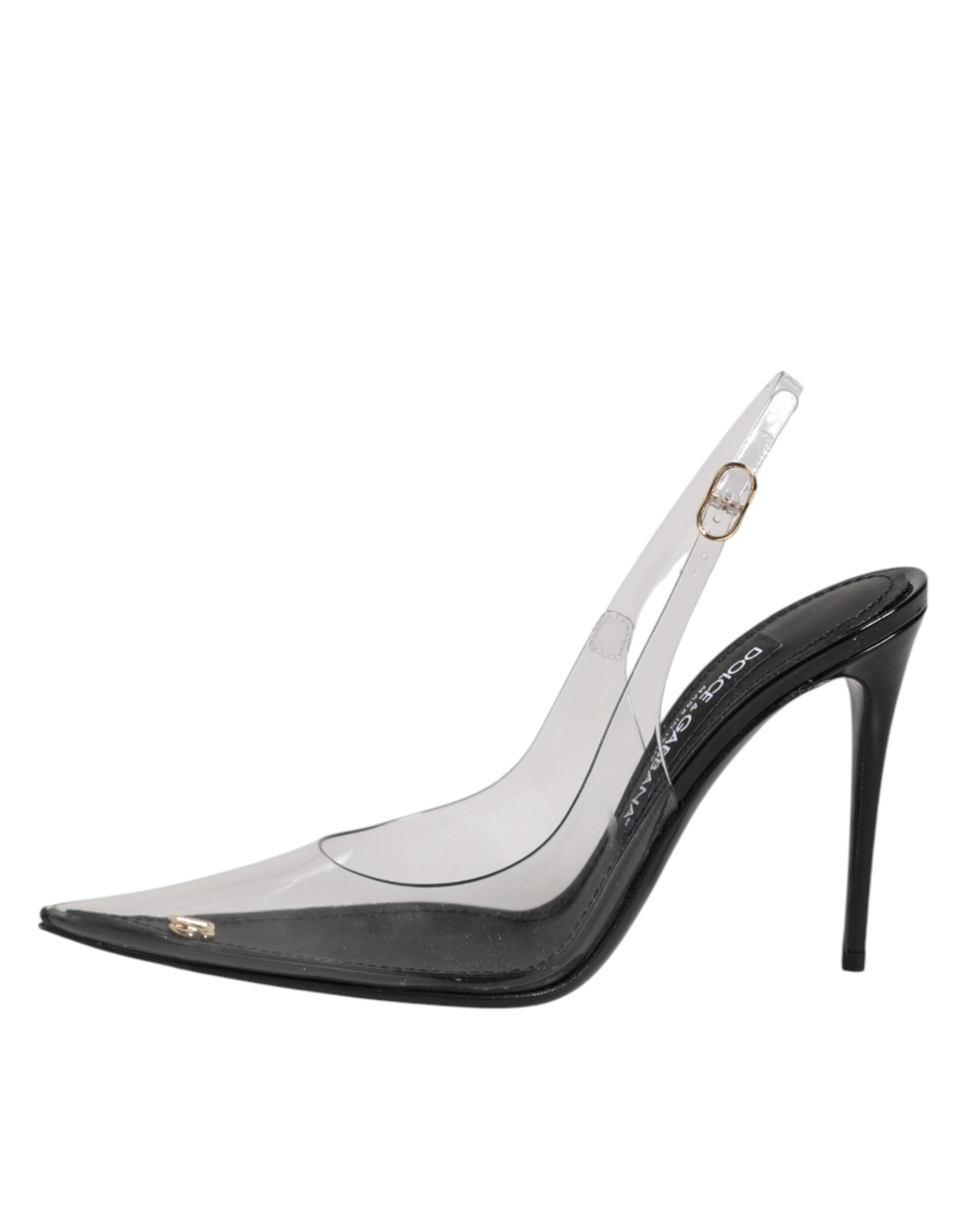 Dolce & Gabbana Leather & PVC Slingback Heel — Black, view 5