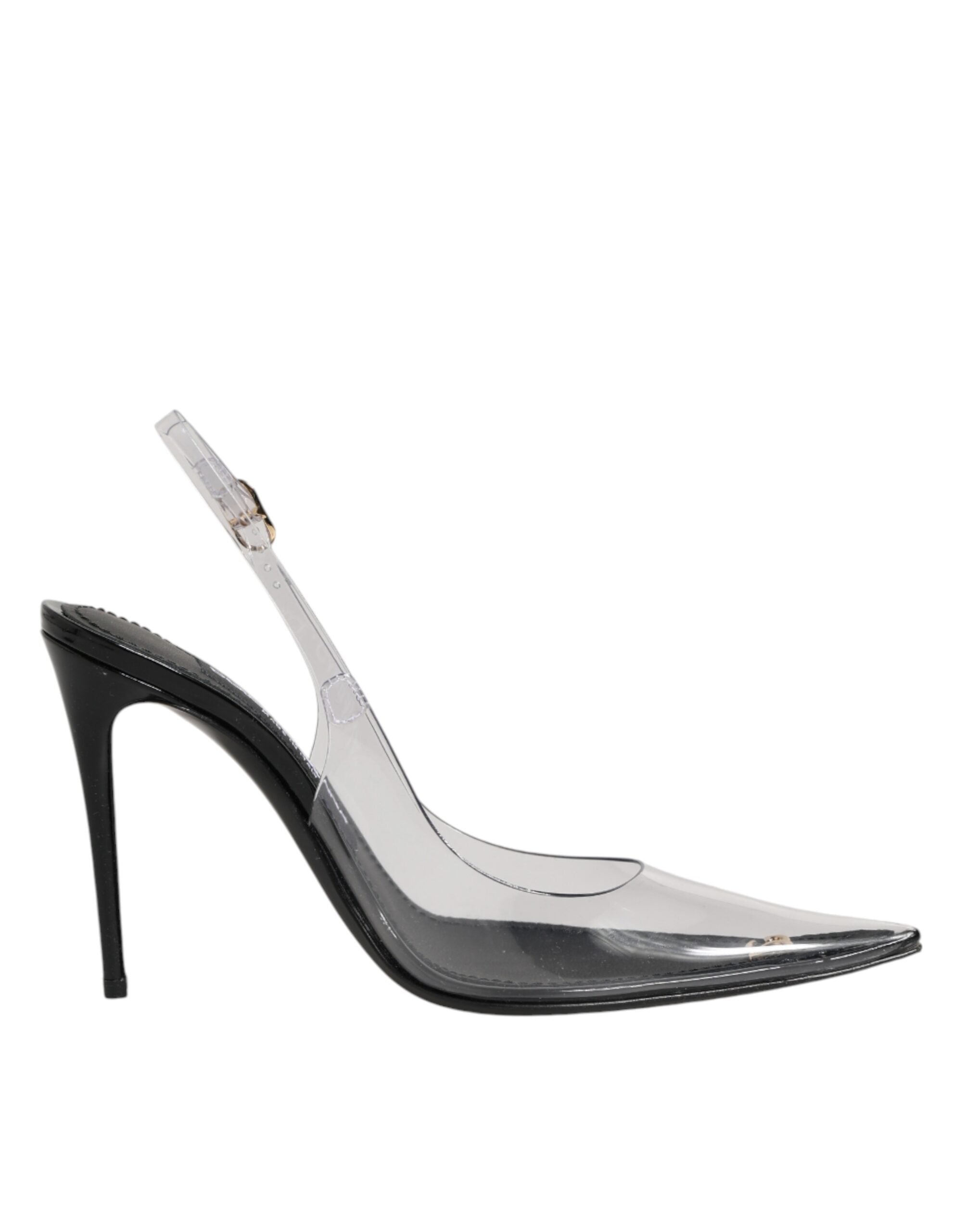 Dolce & Gabbana Leather & PVC Slingback Heel — Black, view 6