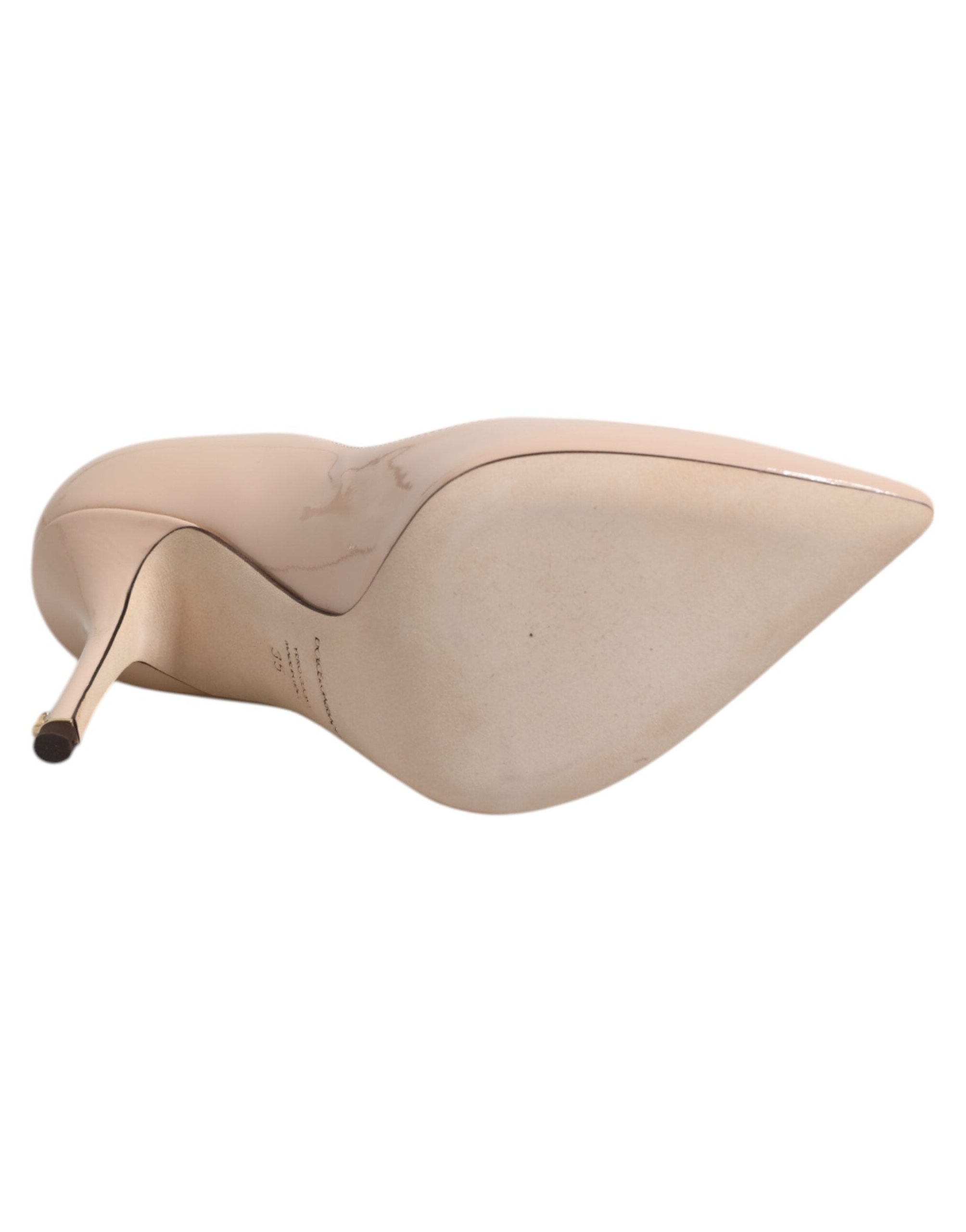 Dolce & Gabbana Patent Leather Stiletto Heels — Beige, view 8