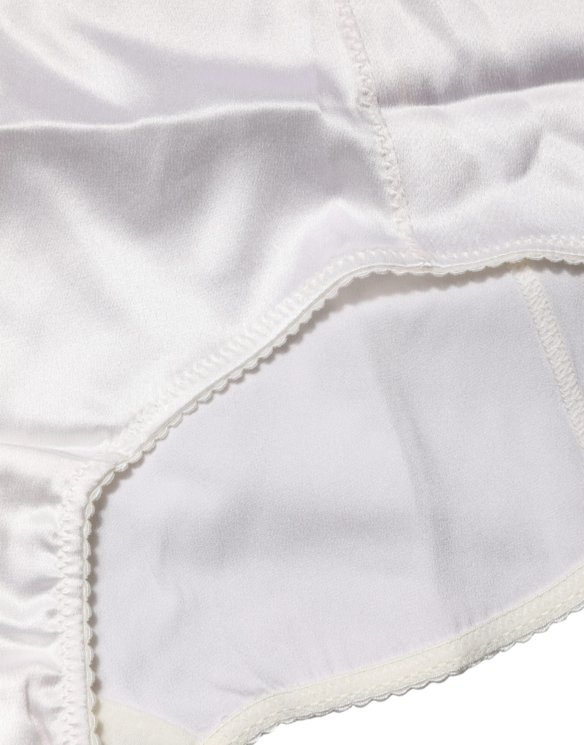 Dolce & Gabbana Silk-Blend Shaping High-Waist Girdle Panty — White by Dolce Gabbana