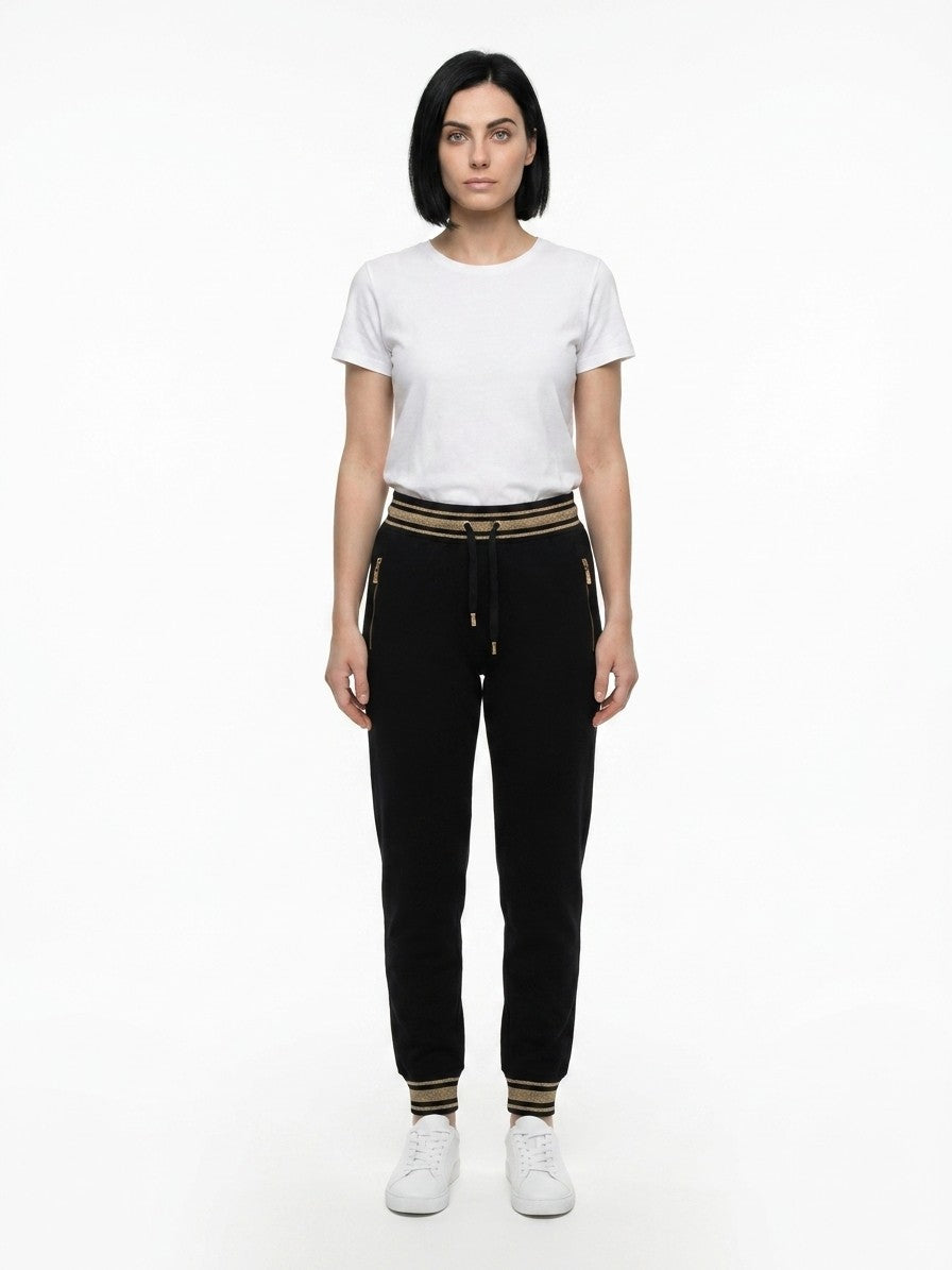 Dolce & Gabbana Striped-Waistband Cotton Joggers — Black by Dolce Gabbana