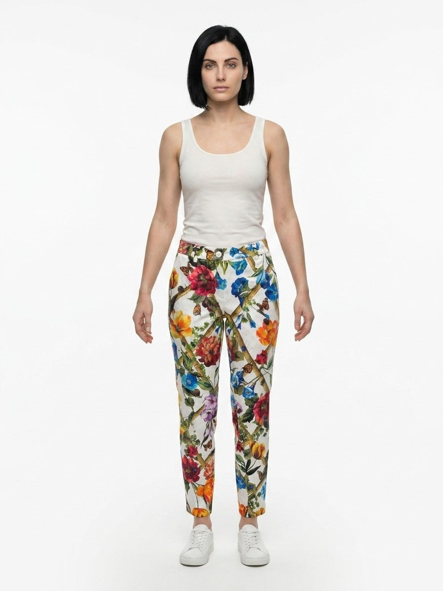 Dolce & Gabbana Floral Cotton-Silk Joggers — Multicolor by Dolce Gabbana