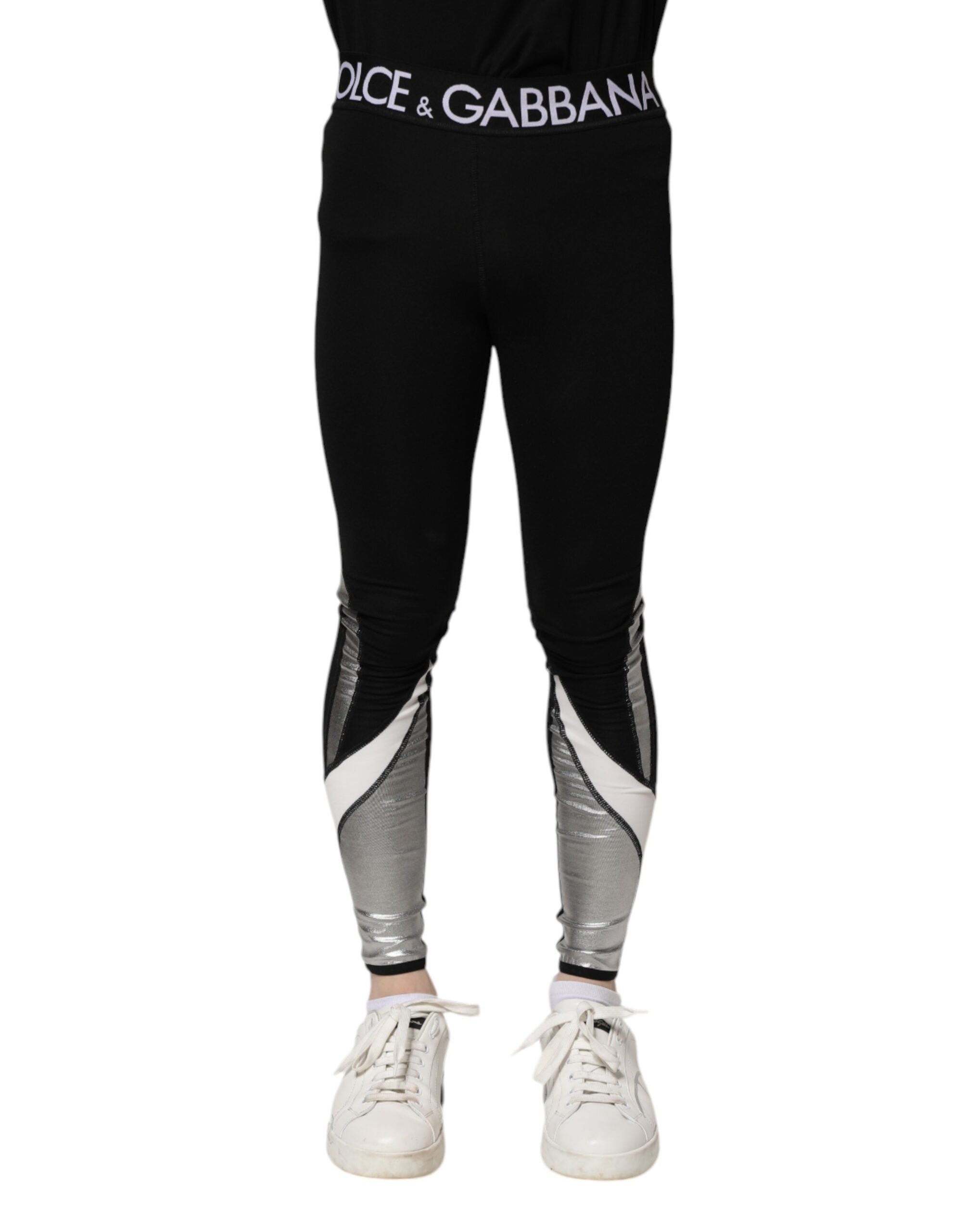 Dolce & Gabbana Nylon Skinny Leggings — Black, view 2