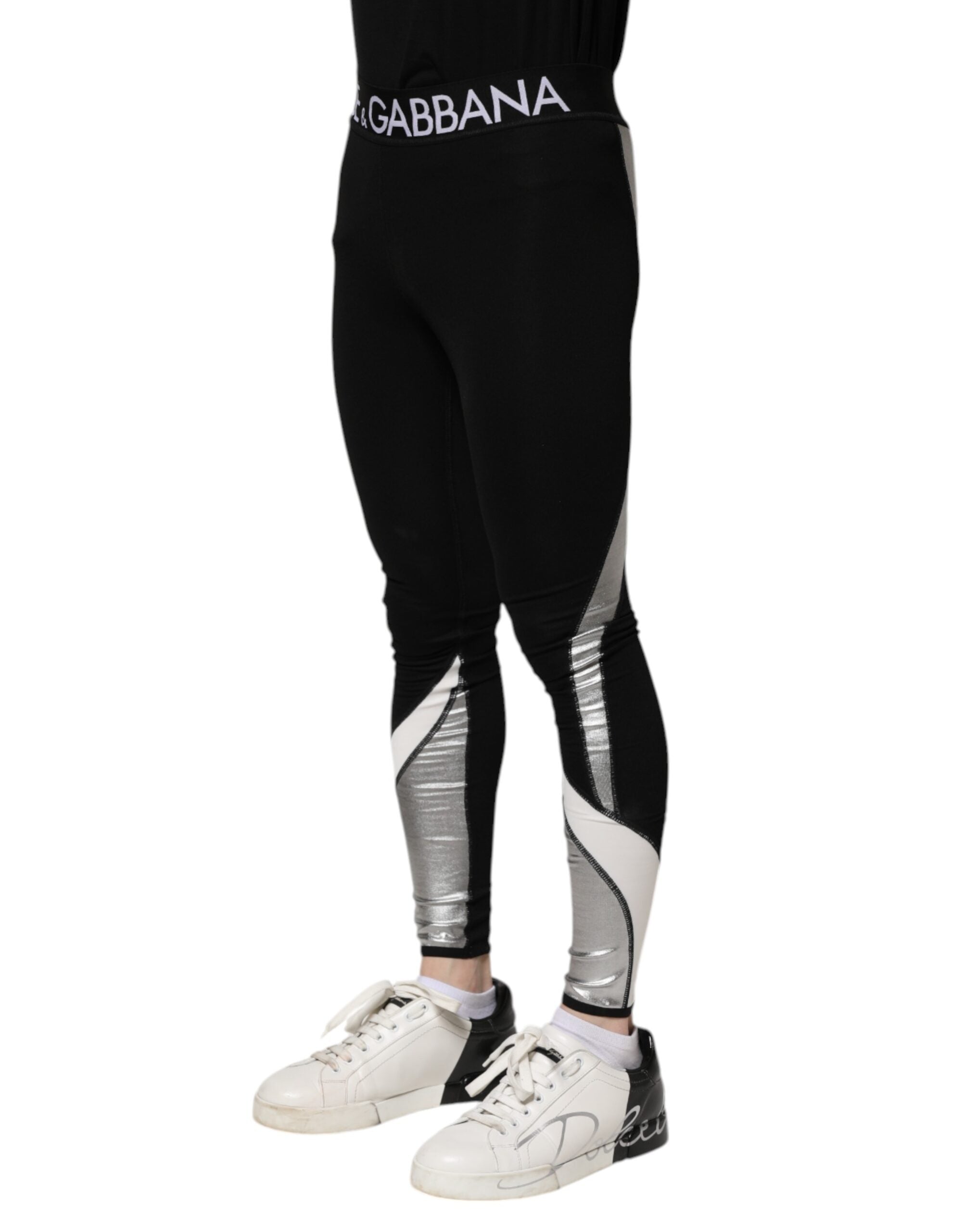 Dolce & Gabbana Nylon Skinny Leggings — Black, view 3