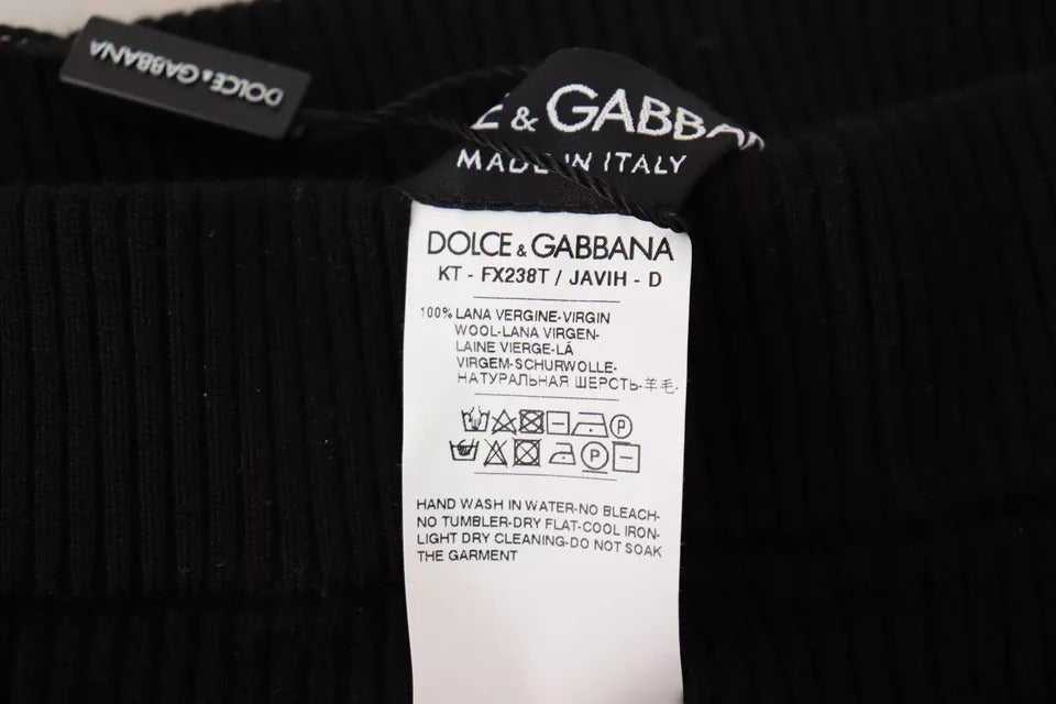 Dolce & Gabbana Stretch Wool Leggings — Black, view 2