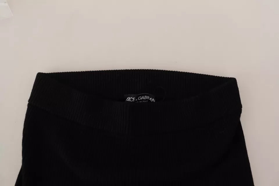Dolce & Gabbana Stretch Wool Leggings — Black, view 3